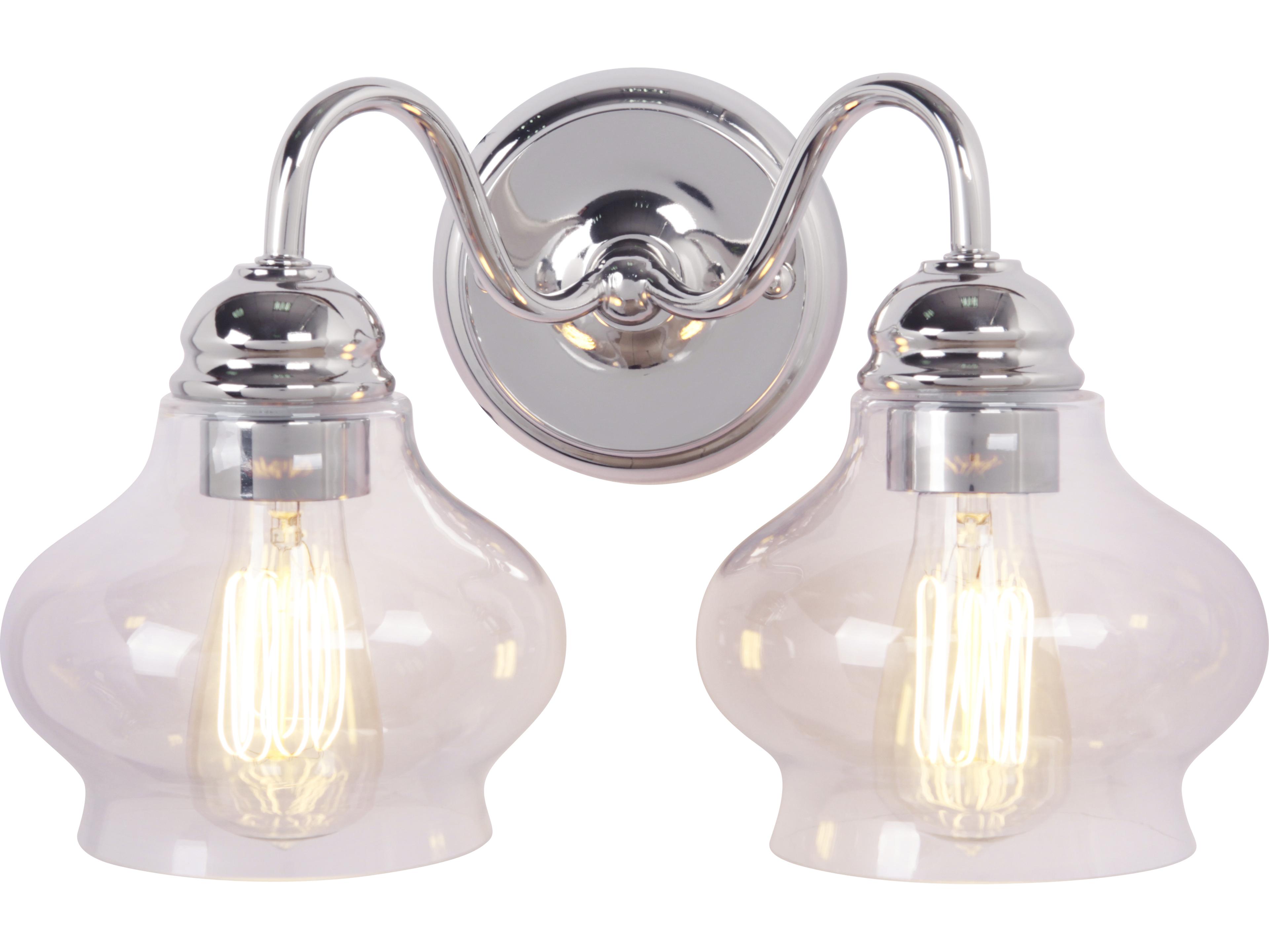 Craftmade Yorktown 2-Light Polished Nickel Glass Wall Sconce