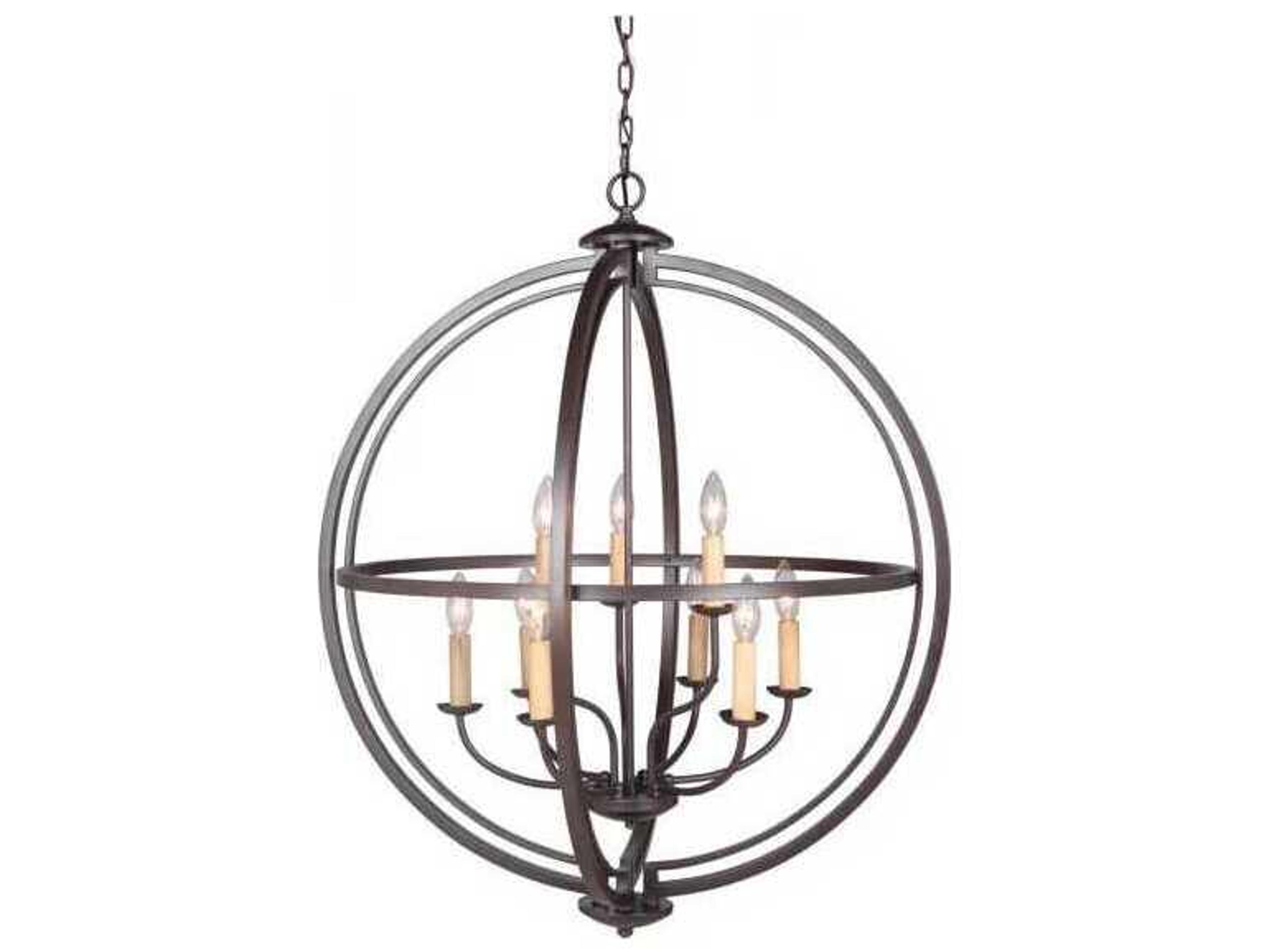 Craftmade Berkeley 9-Light Espresso Bronze Candelabra Globe Chandelier