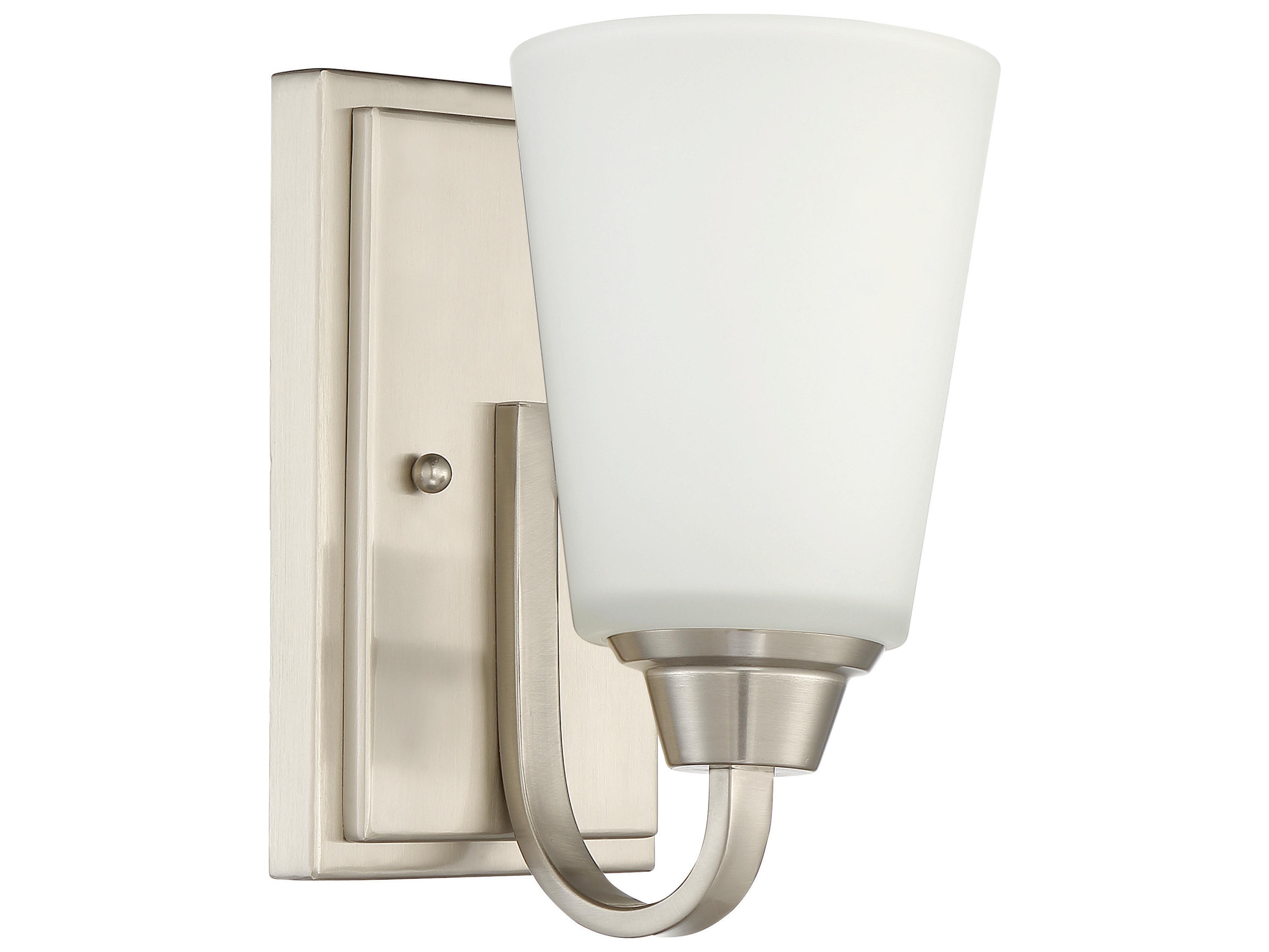 Craftmade Grace 1-Light Brushed Polished Nickel Glass Wall Sconce