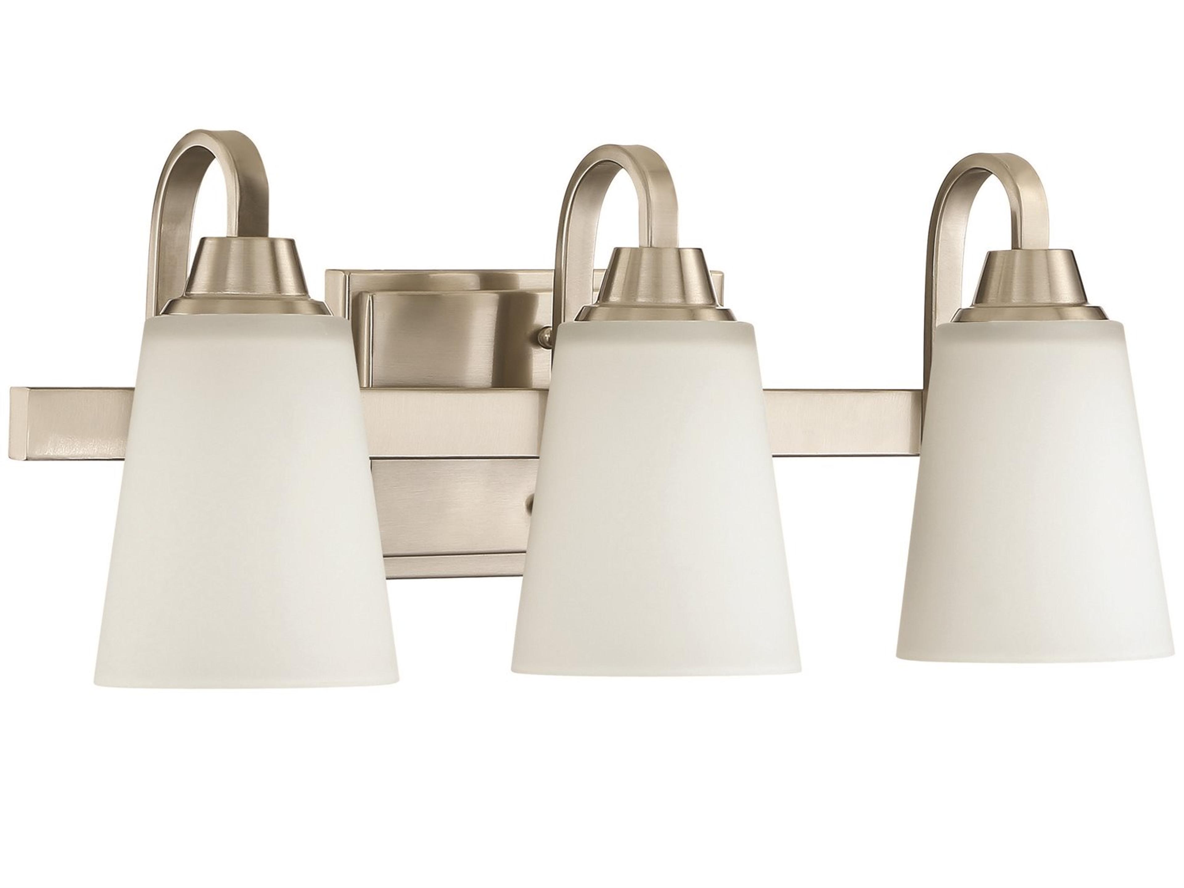 Craftmade Grace 3-Light Brushed Polished Nickel Glass Vanity Light