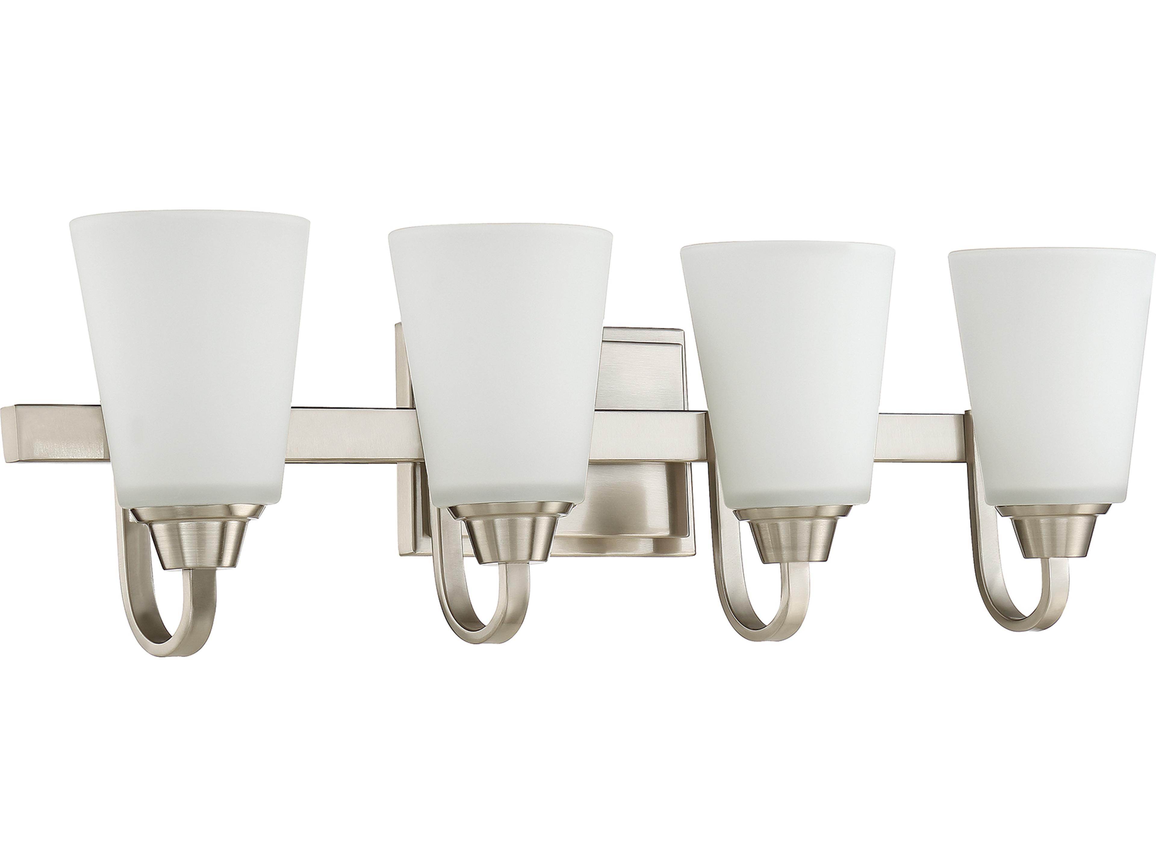Craftmade Grace 4-Light Brushed Polished Nickel Glass Vanity Light