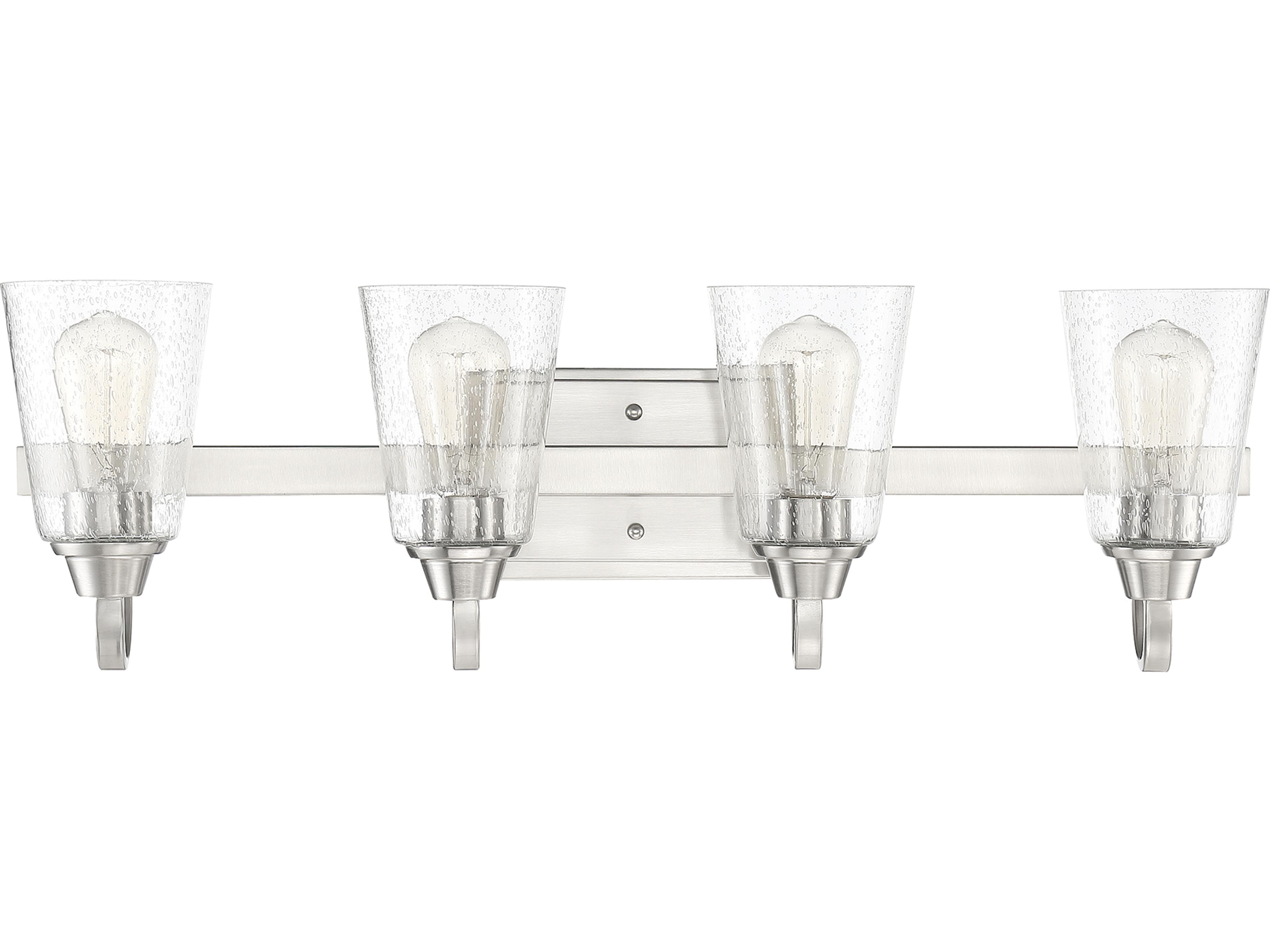 Craftmade Grace 4-Light Brushed Polished Nickel Glass Vanity Light