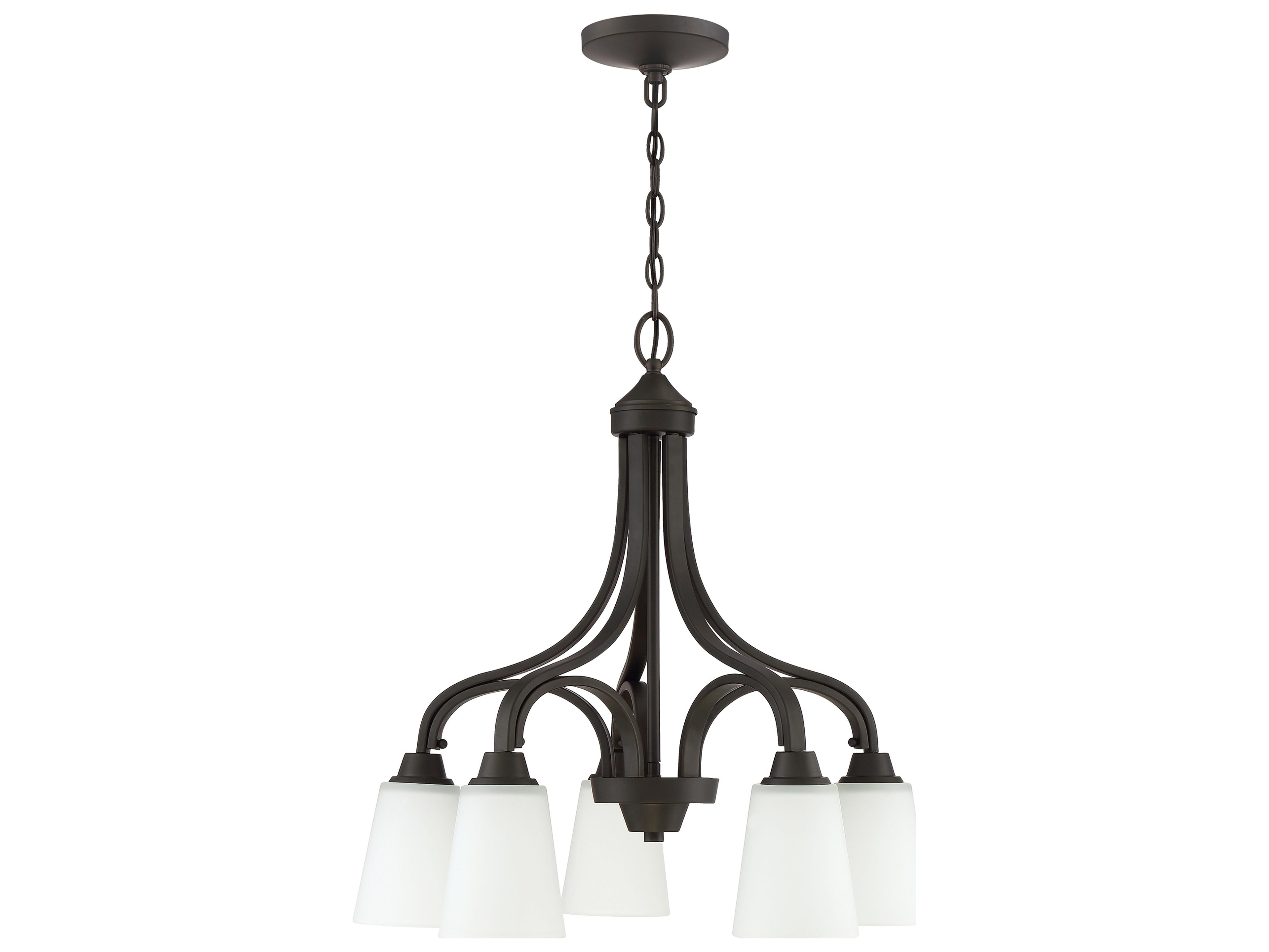 Craftmade Grace 5-Light Espresso Bronze Glass Bell Chandelier