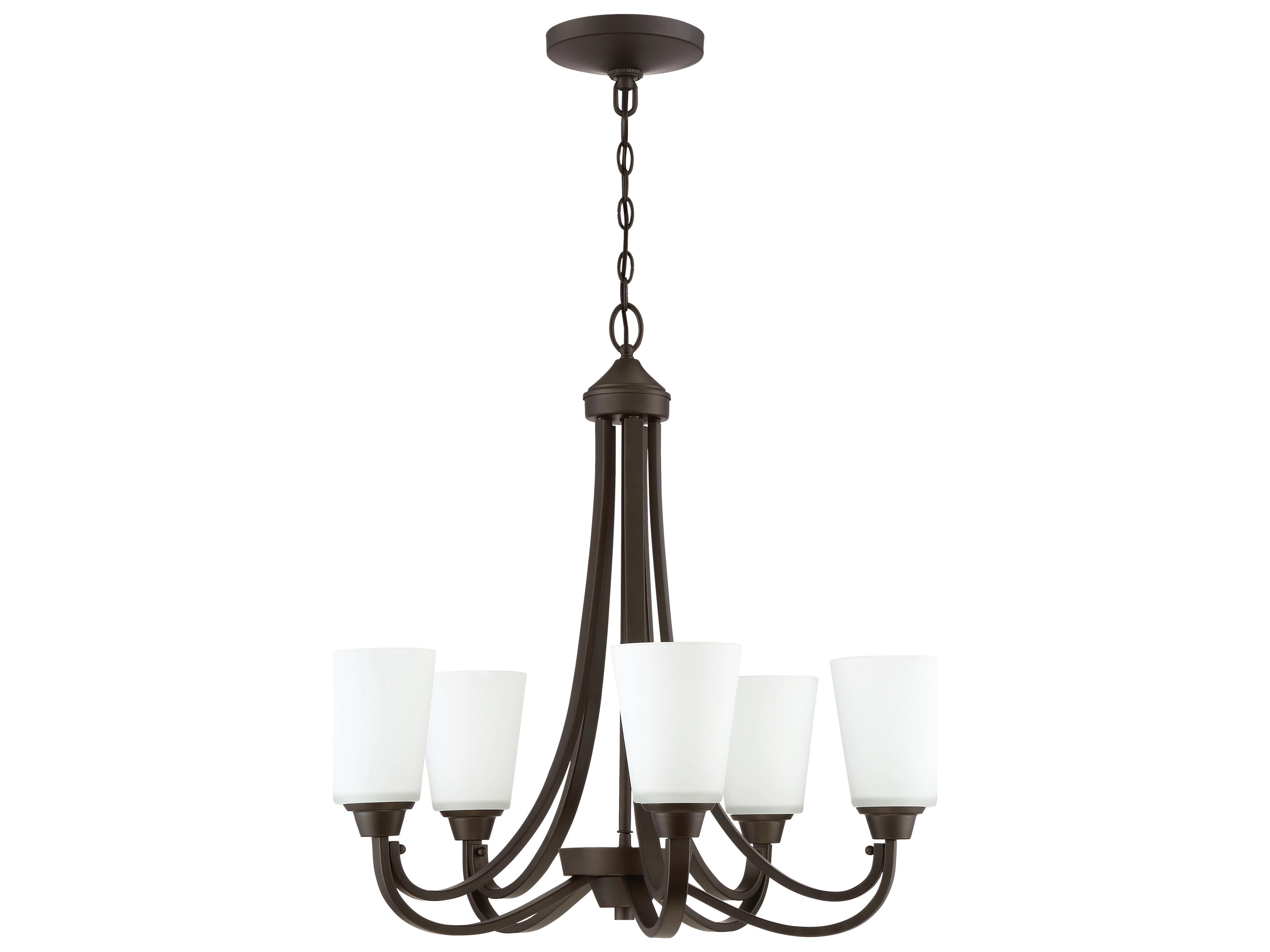 Craftmade Grace 5-Light Espresso Bronze Glass Bell Chandelier