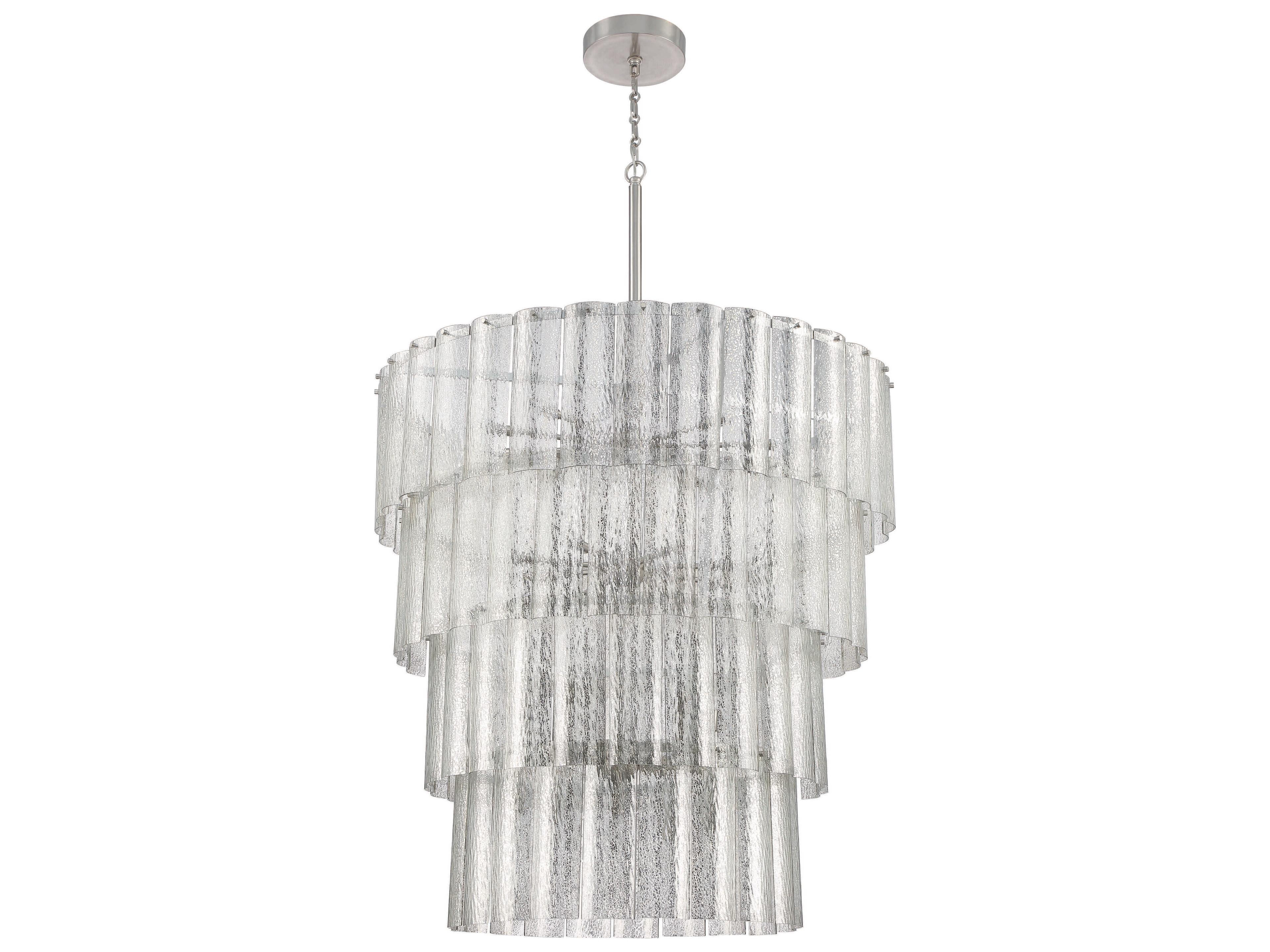 Craftmade Museo 28-Light Brushed Polished Nickel Glass Tiered Chandelier