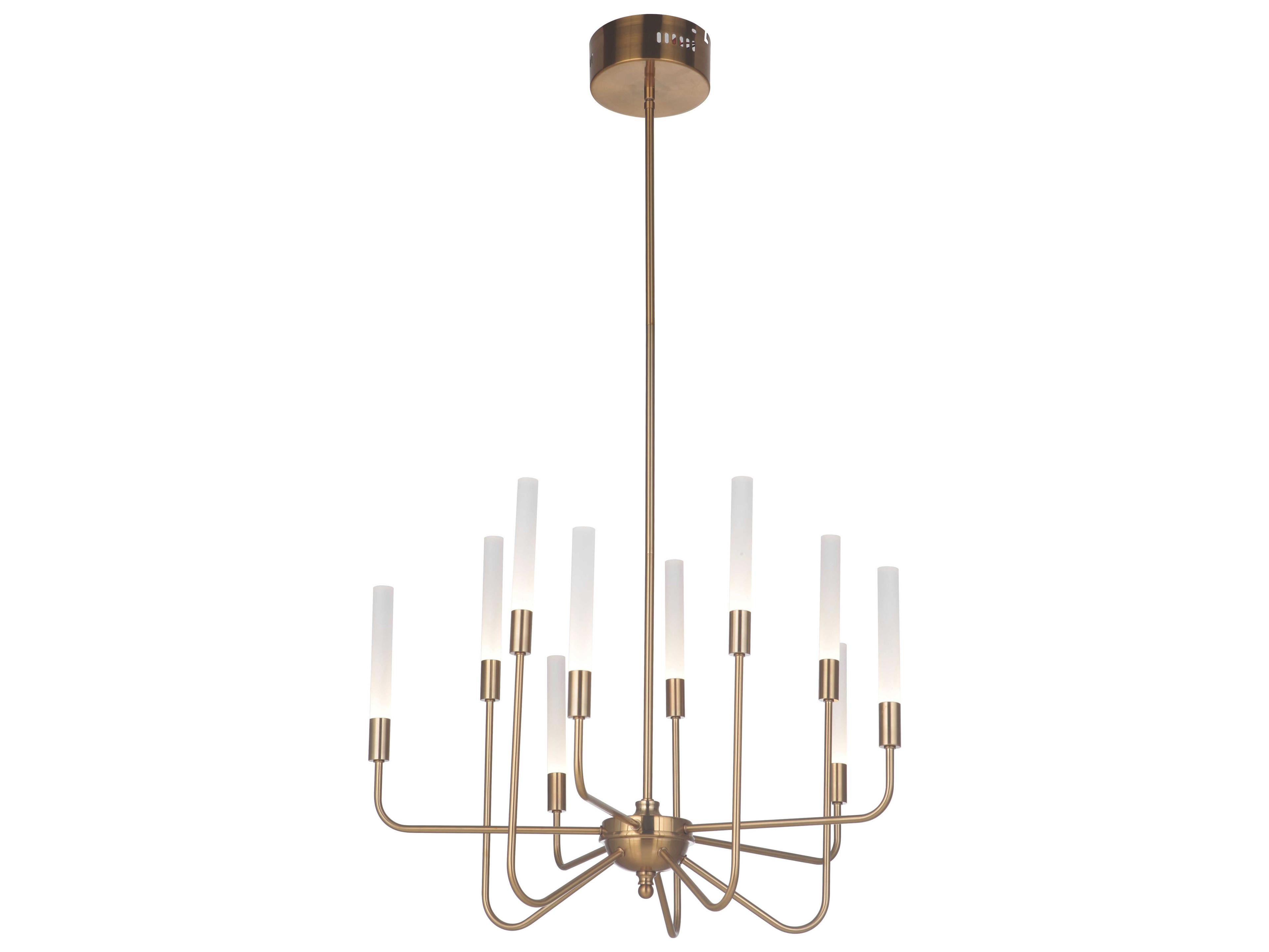 Craftmade Valdi 10-Light Satin Brass Glass LED Chandelier