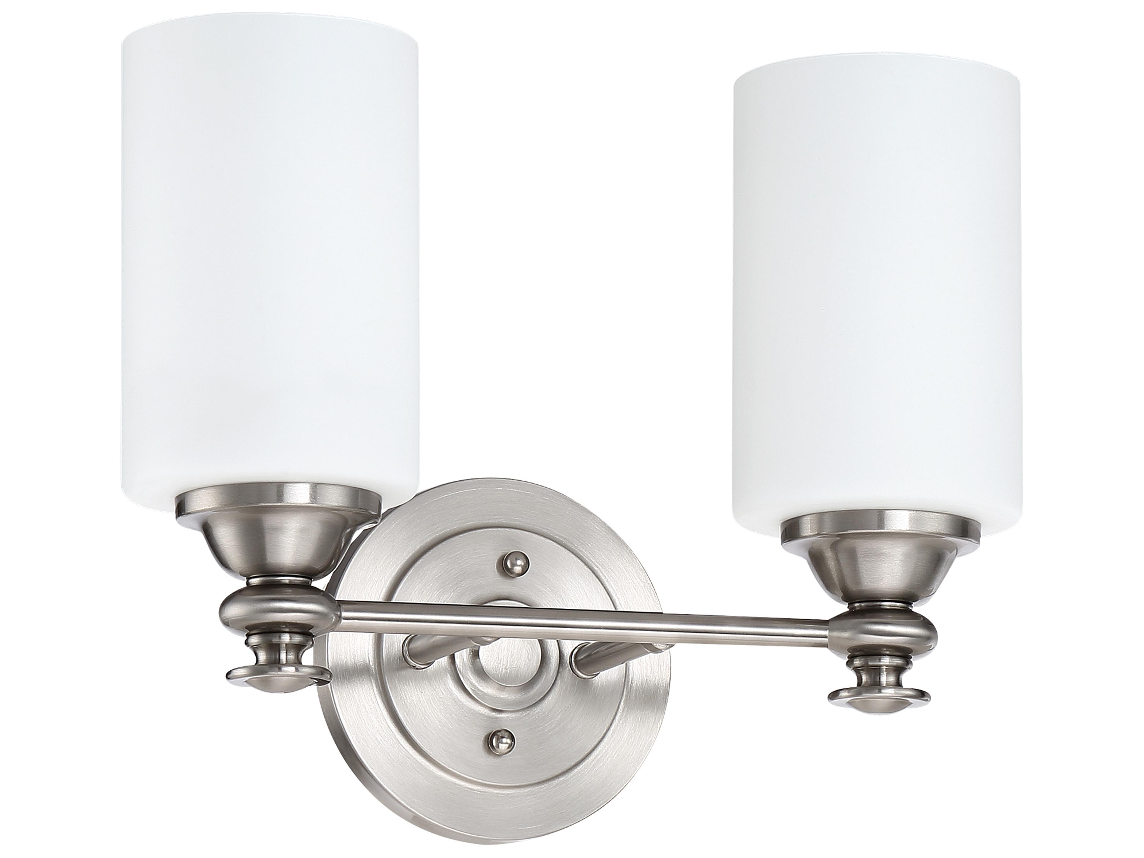 Craftmade Dardyn 2-Light Brushed Polished Nickel Glass Vanity Light