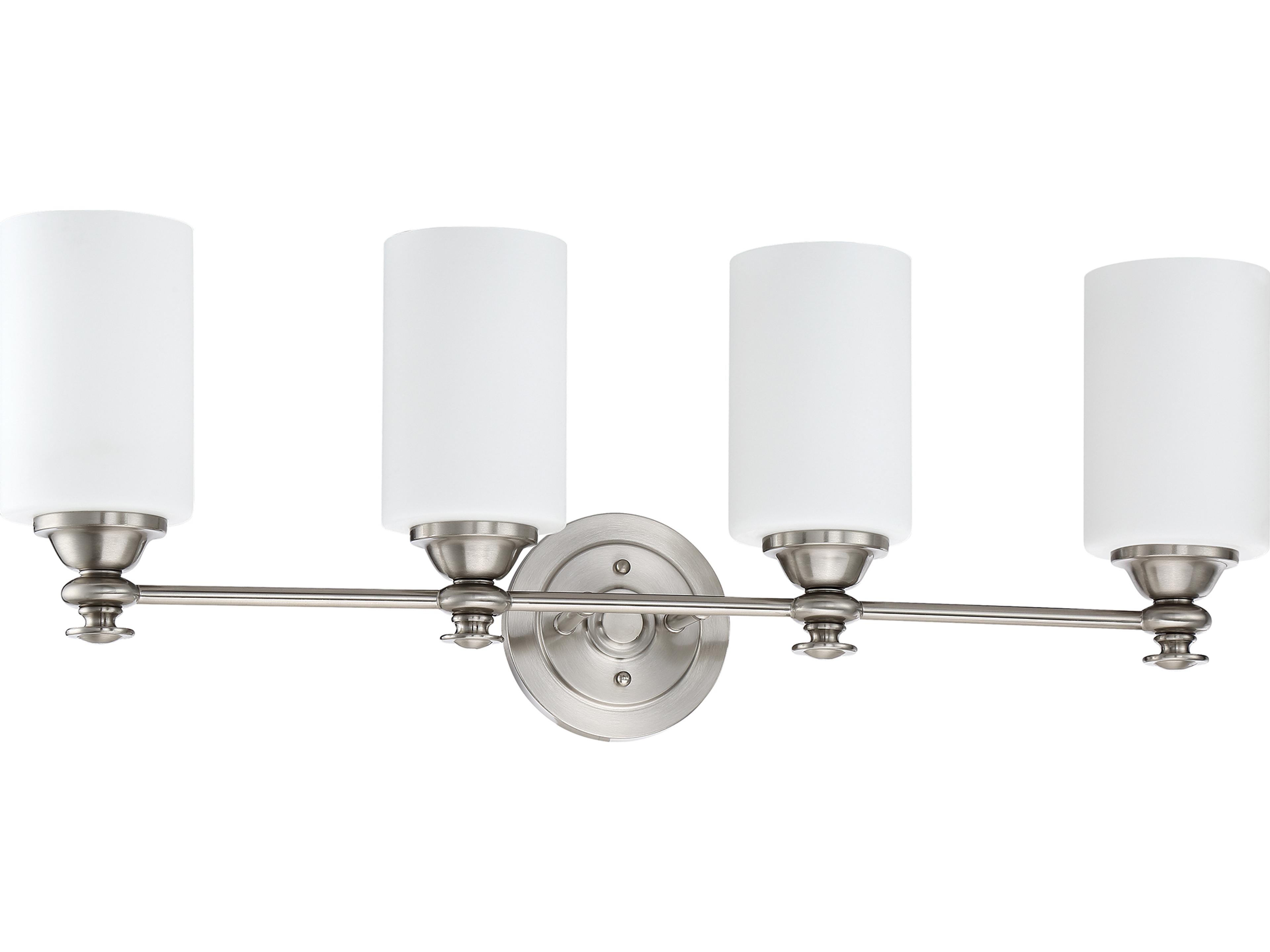 Craftmade Dardyn 4-Light Brushed Polished Nickel Glass Vanity Light