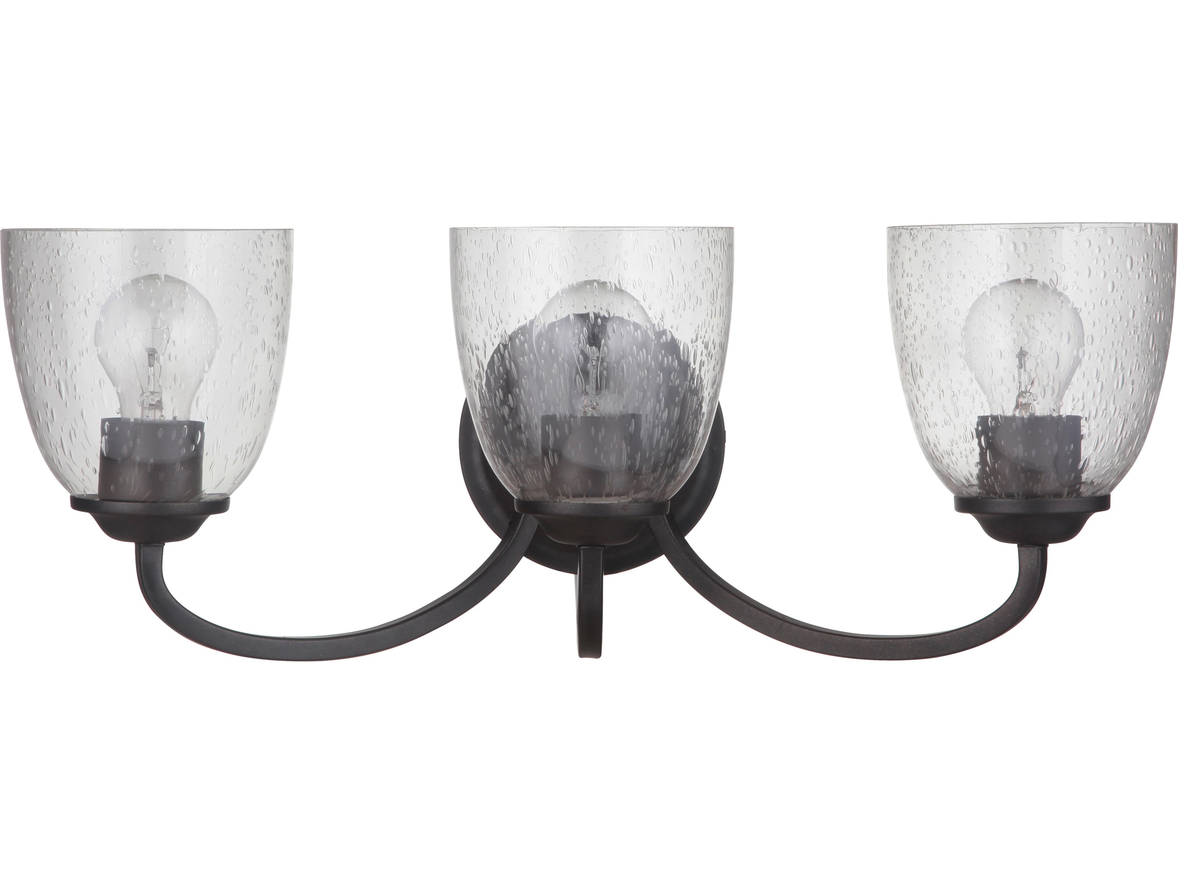 Craftmade Serene 3-Light Espresso Black Glass Vanity Light