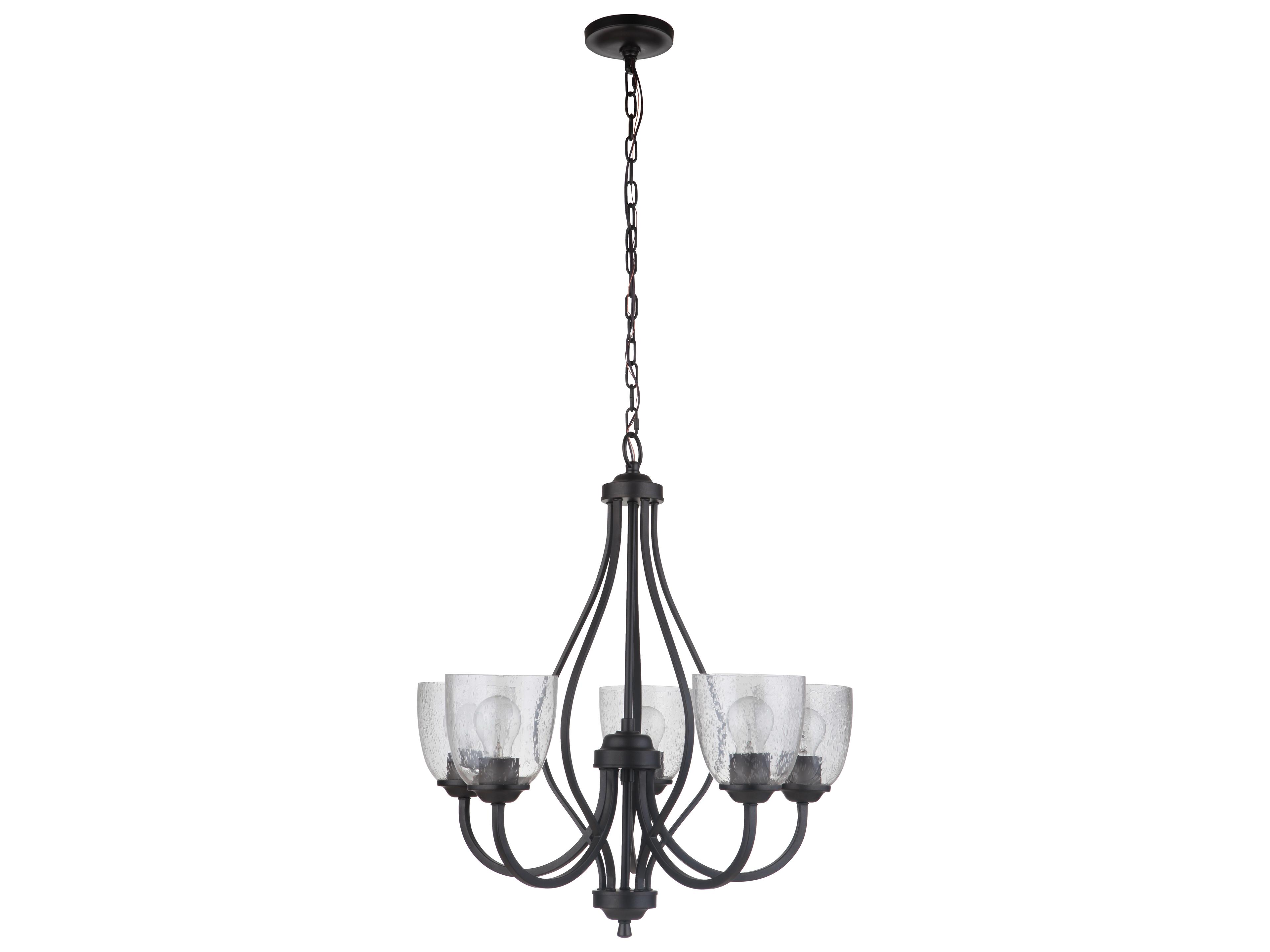 Craftmade Serene 5-Light Espresso Black Glass Bell Chandelier