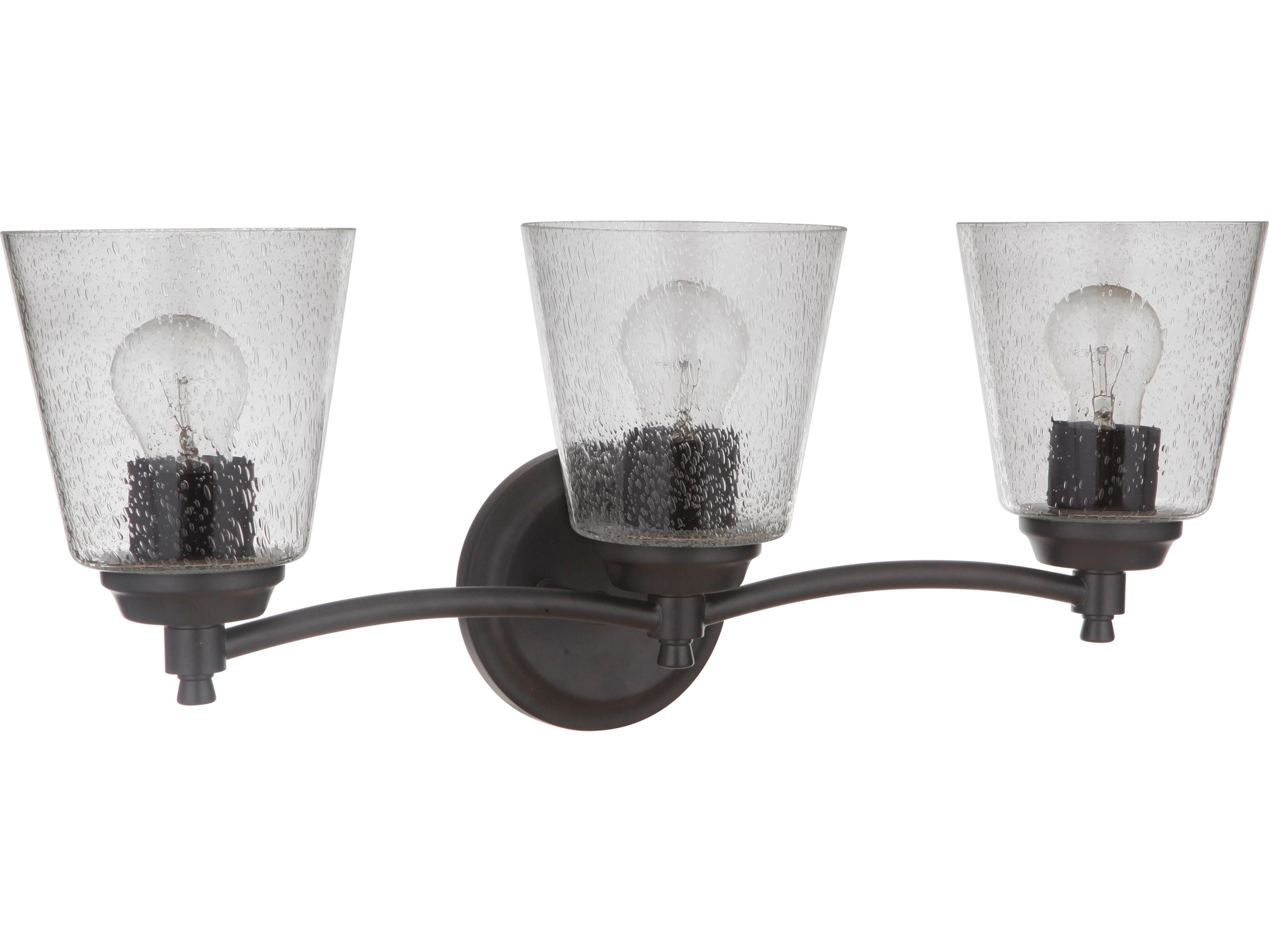 Craftmade Tyler 3-Light Flat Black Glass Vanity Light