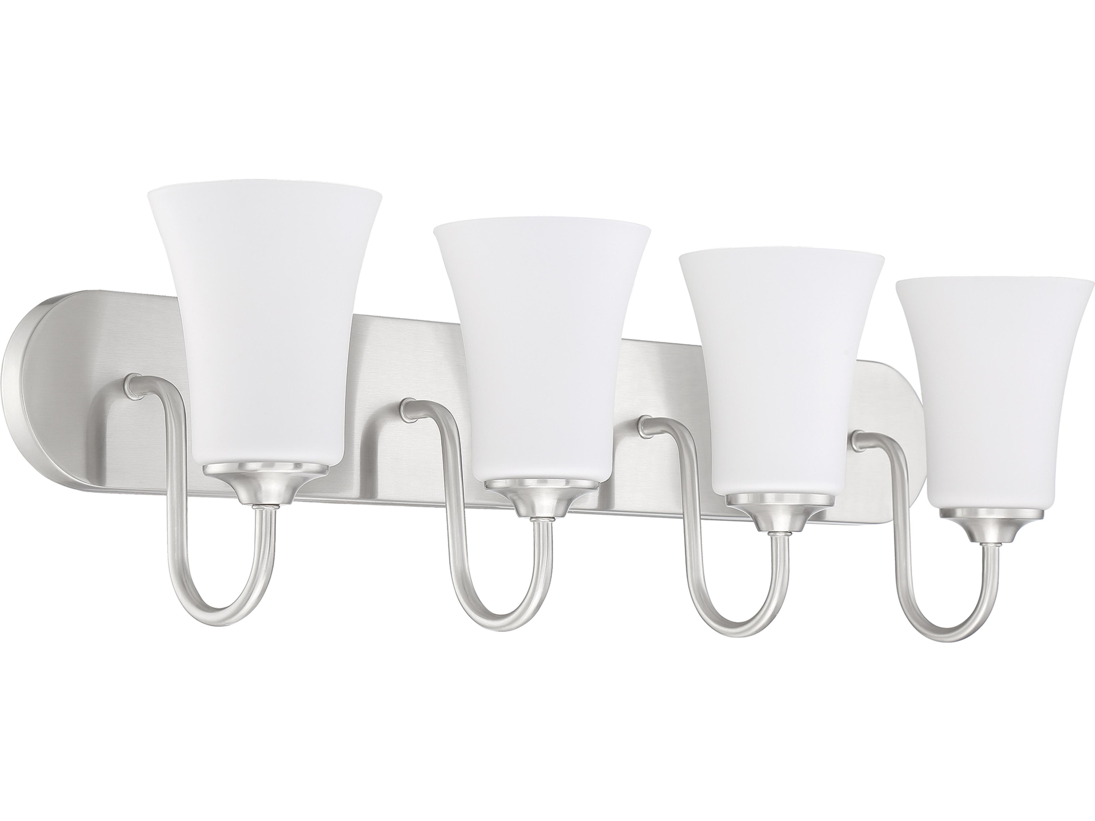 Craftmade Gwyneth 4-Light Brushed Polished Nickel Glass Vanity Light