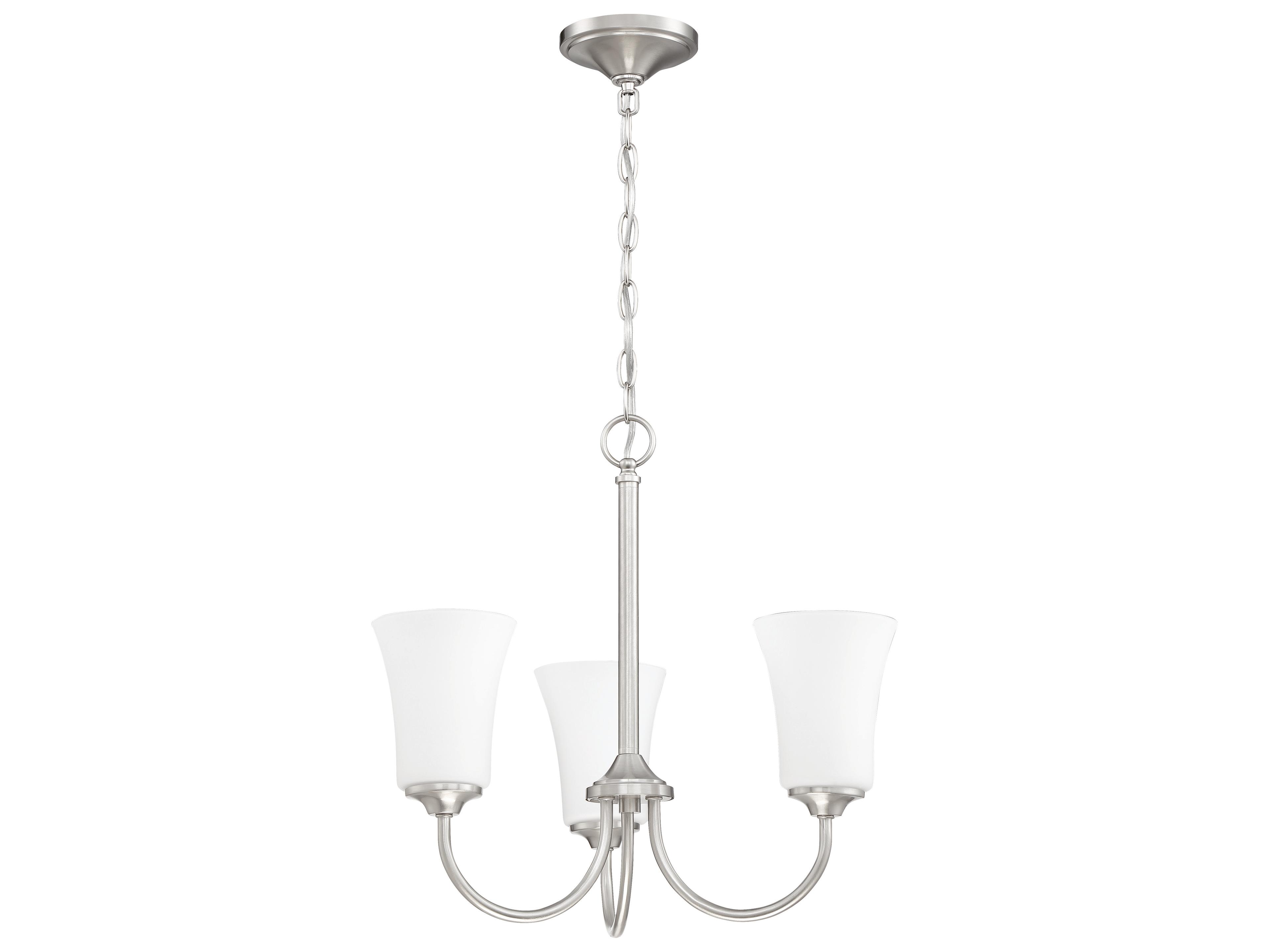 Craftmade Gwyneth 3-Light Brushed Polished Nickel Glass Bell Chandelier