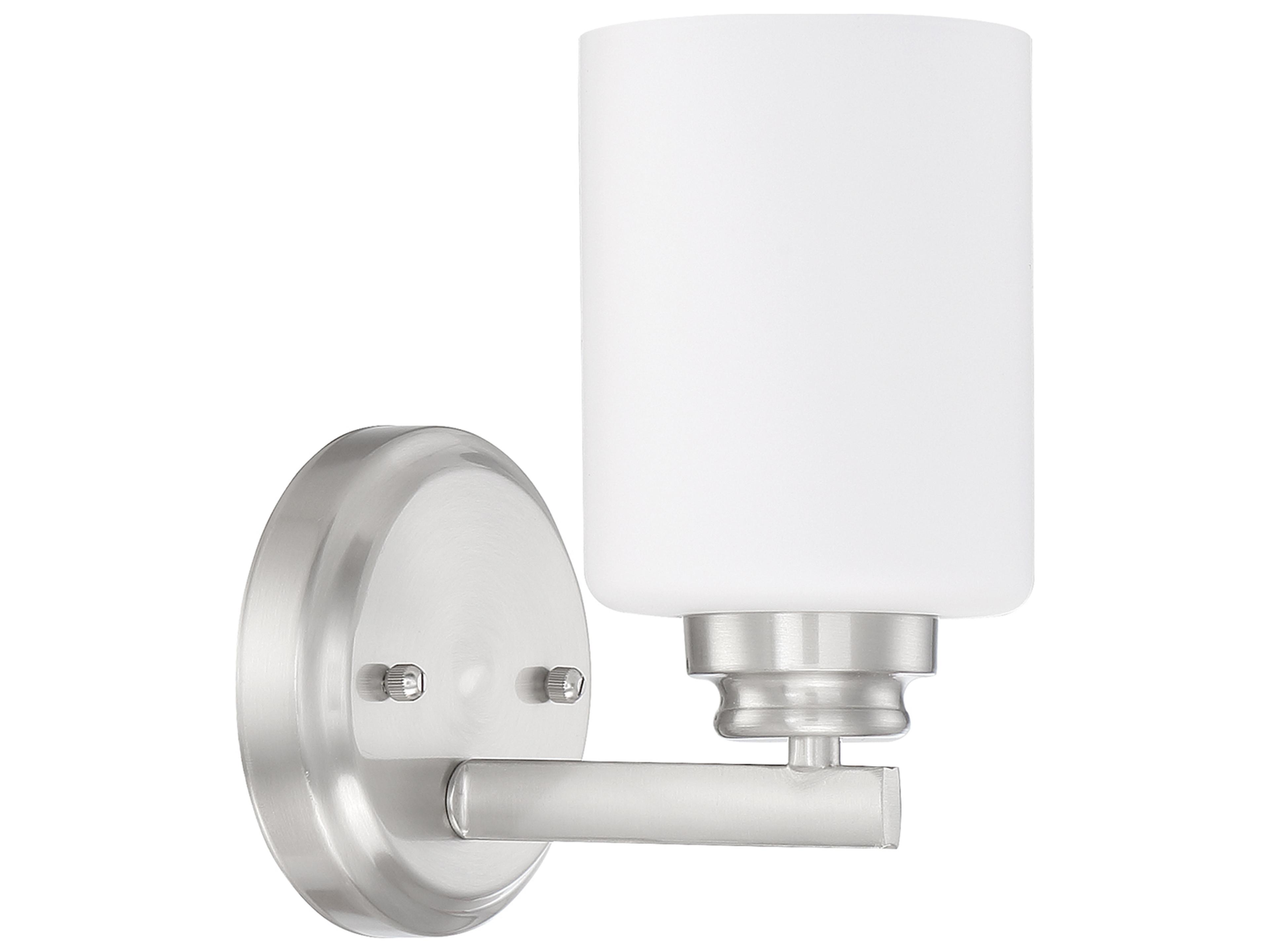 Craftmade Bolden 1-Light Brushed Polished Nickel Glass Wall Sconce