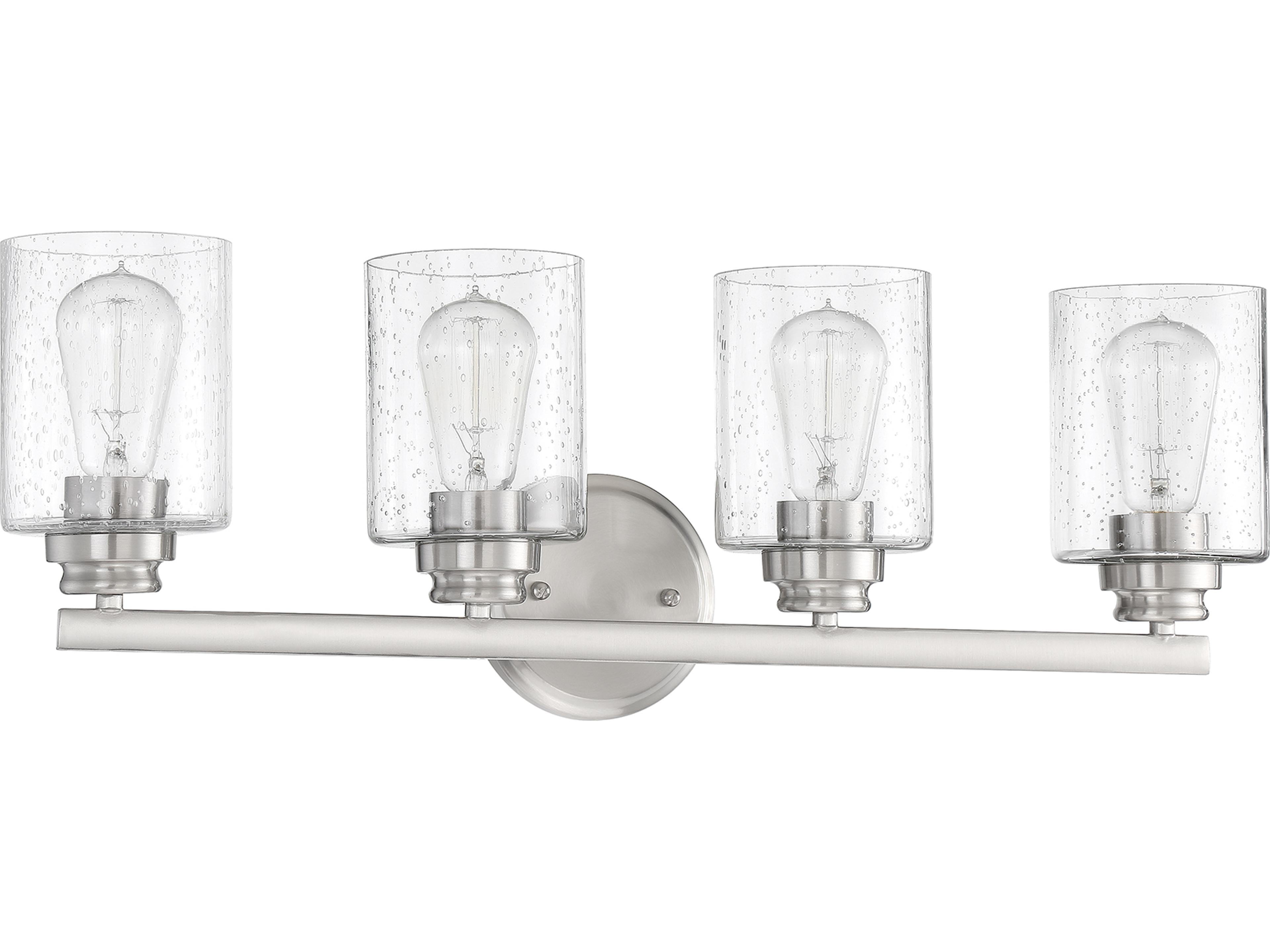 Craftmade Bolden 4-Light Brushed Polished Nickel Glass Vanity Light
