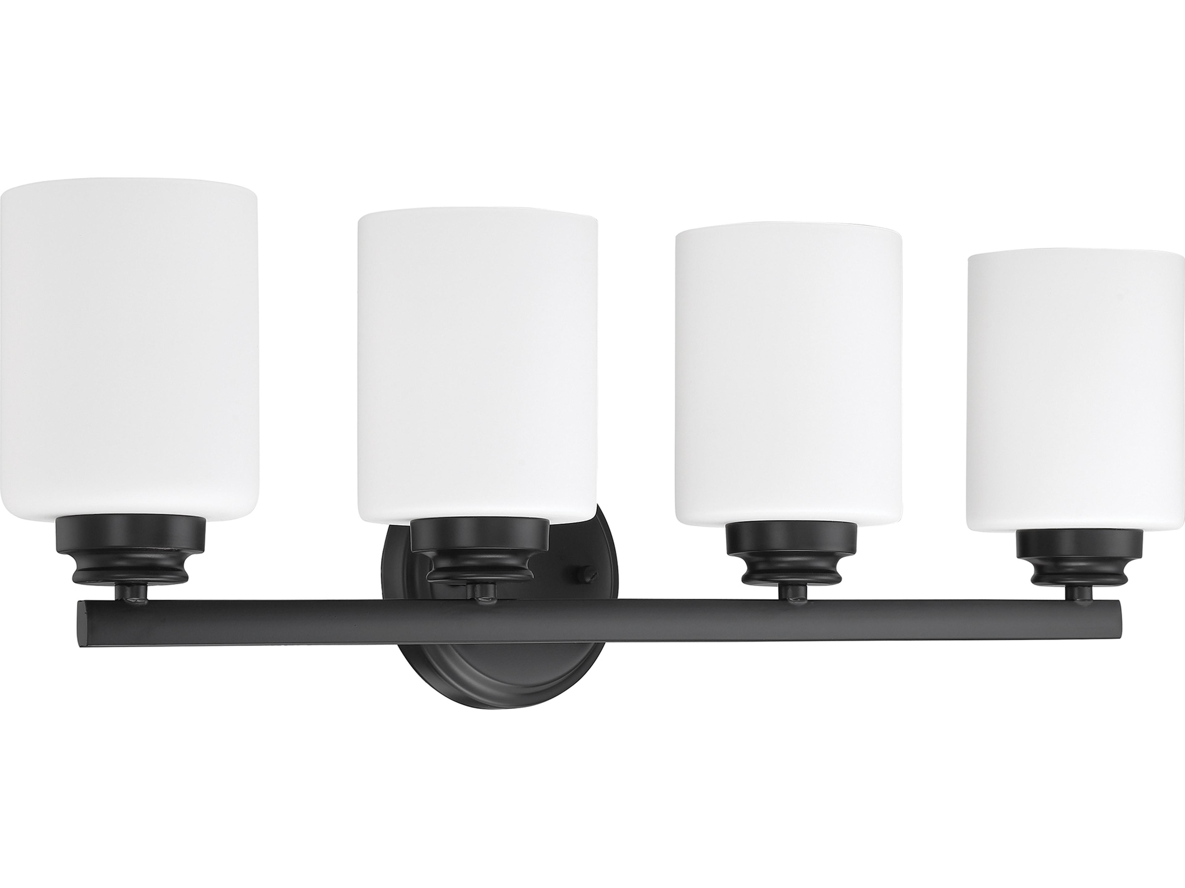 Craftmade Bolden 4-Light Flat Black Glass Vanity Light