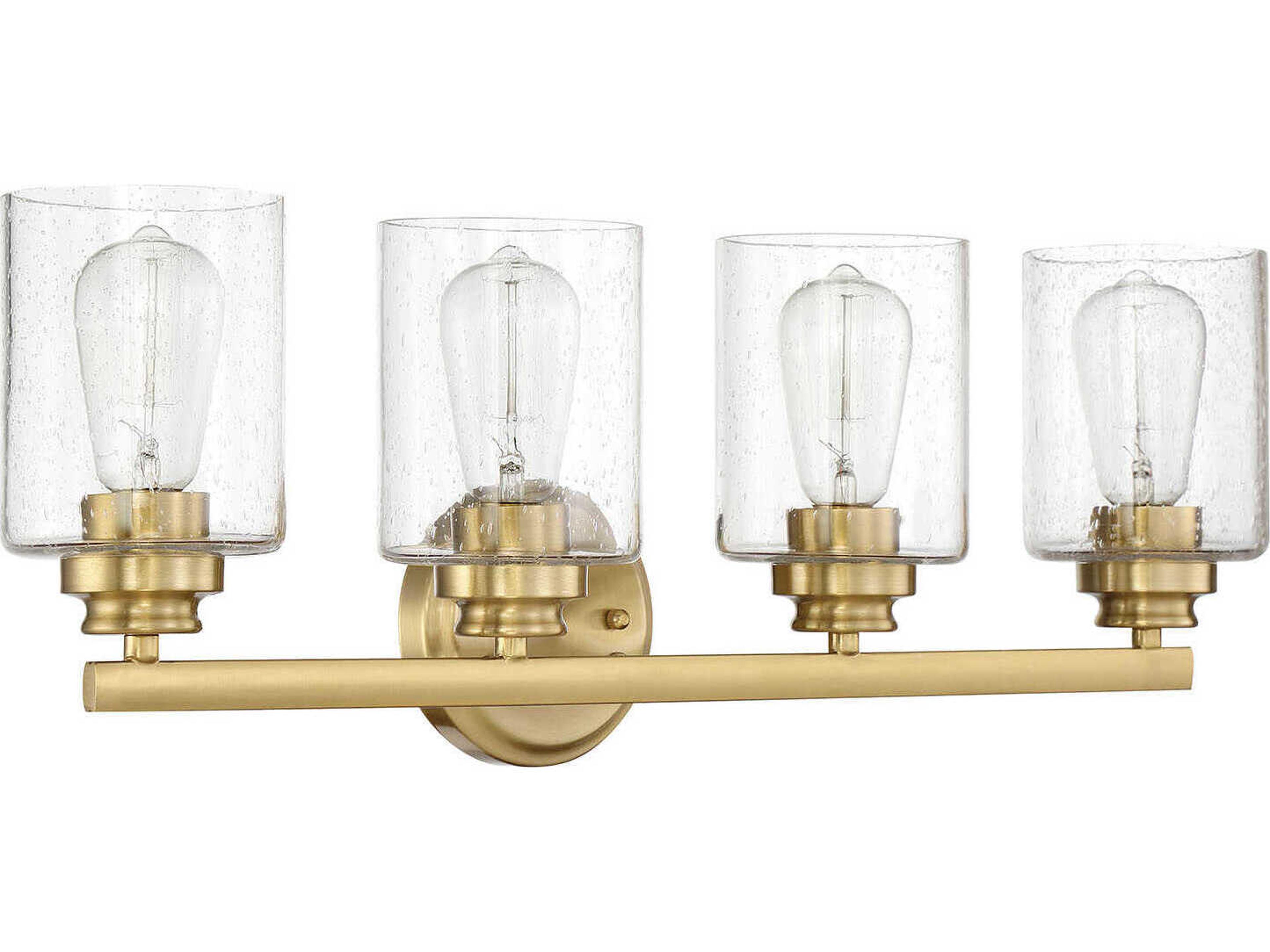 Craftmade Bolden 4-Light Satin Brass Glass Vanity Light