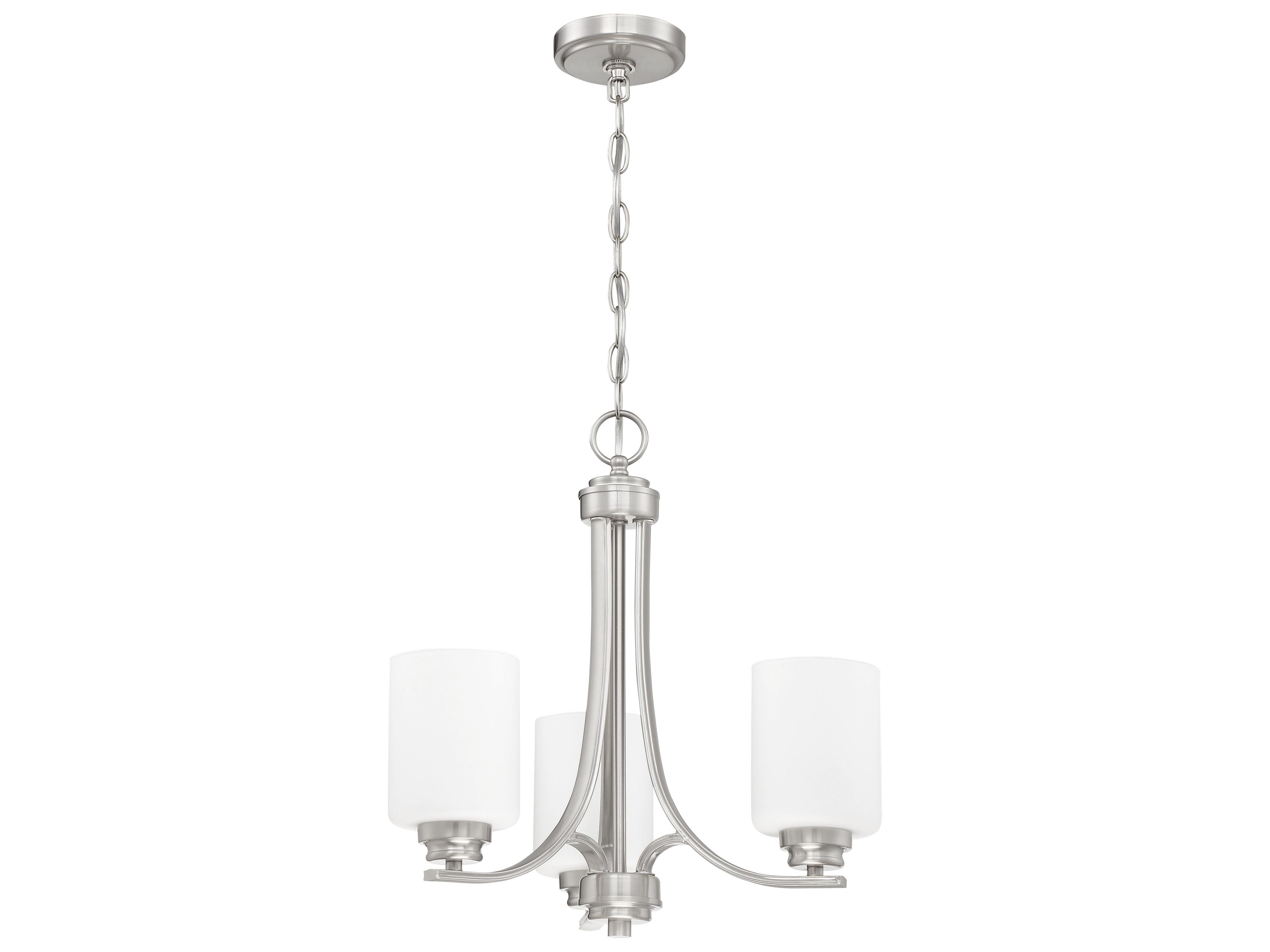 Craftmade Bolden 3-Light Brushed Polished Nickel Glass Cylinder Chandelier