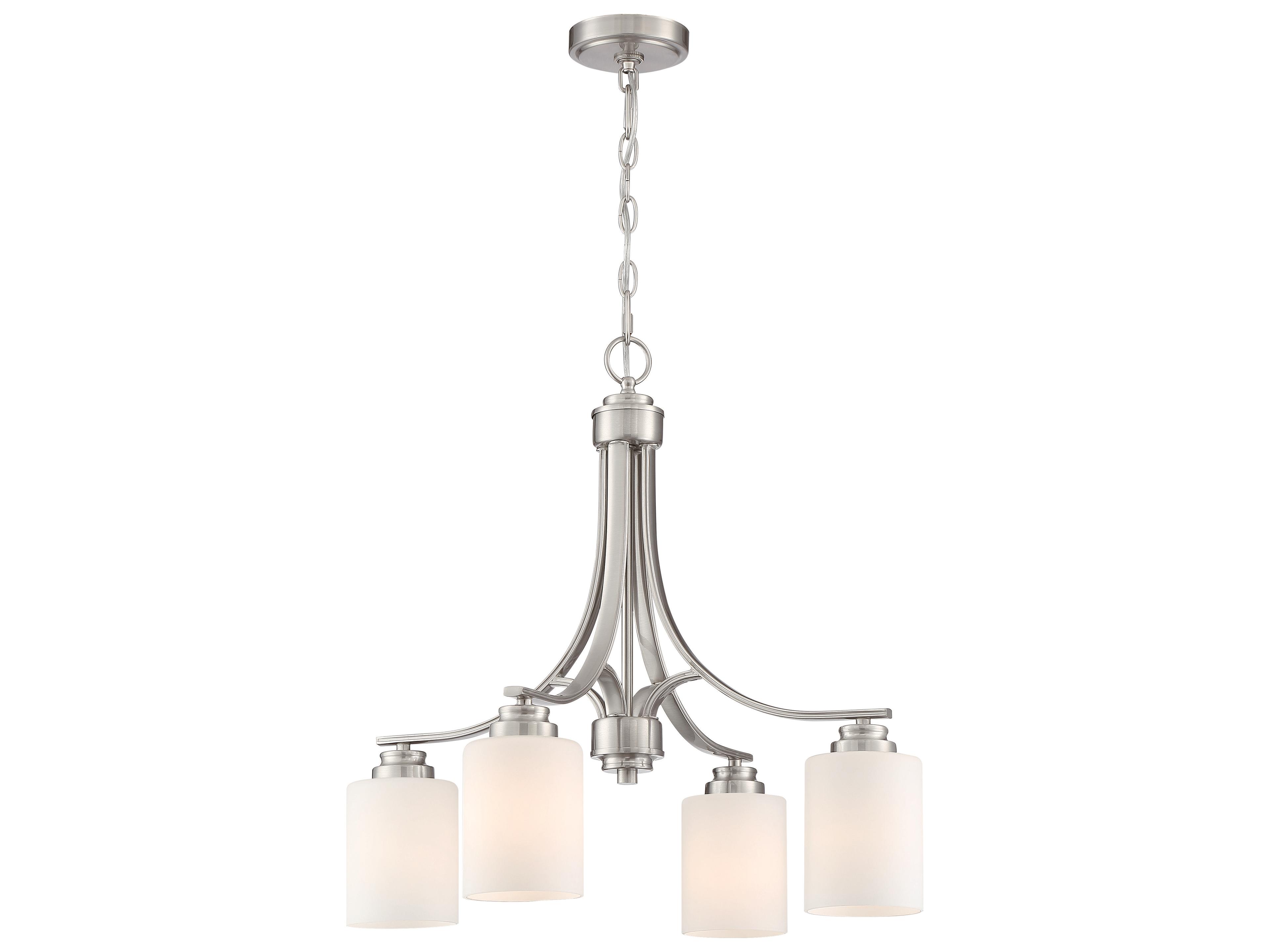 Craftmade Bolden 4-Light Brushed Polished Nickel Glass Cylinder Chandelier