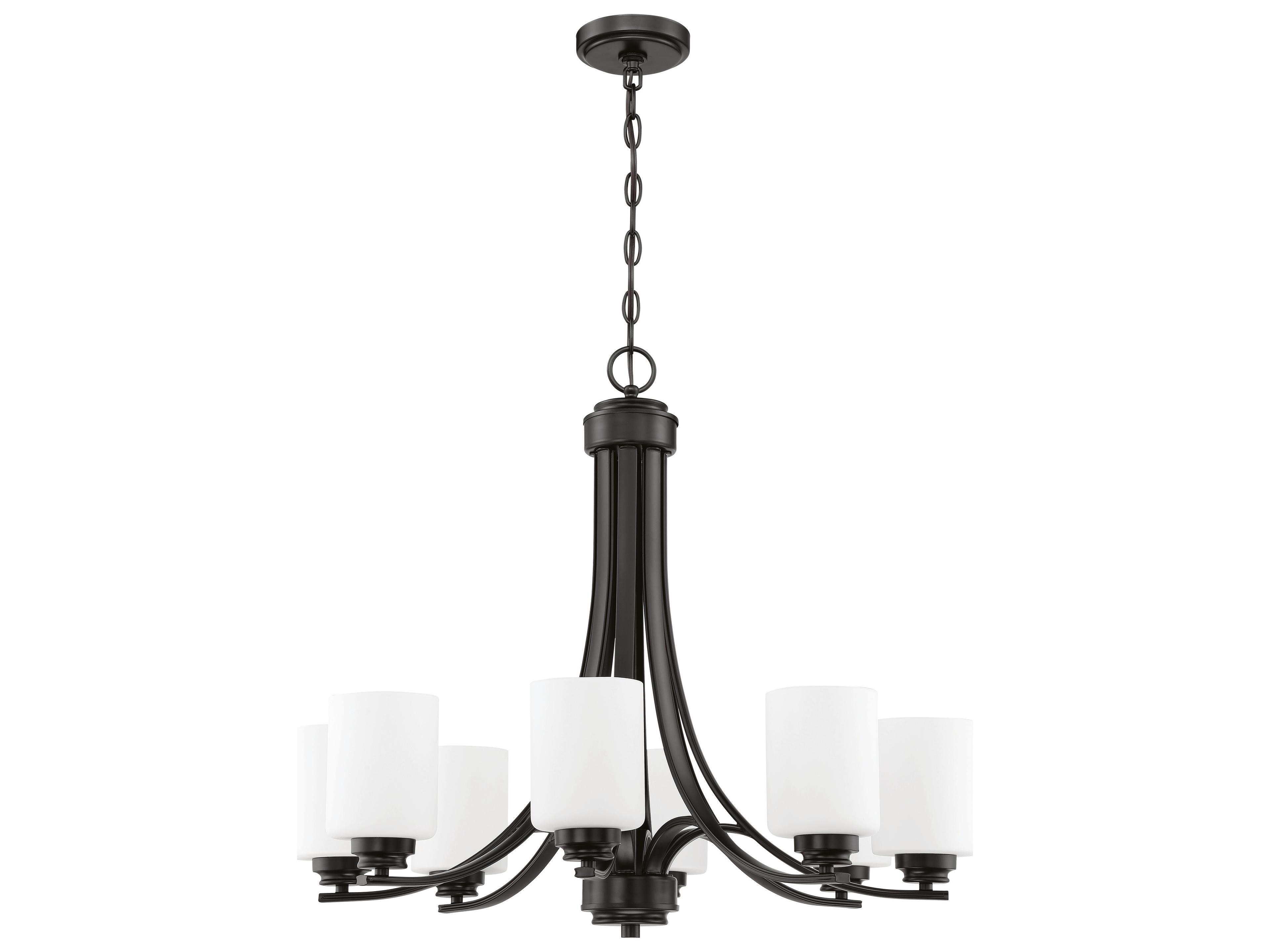 Craftmade Bolden 8-Light Flat Black Glass Cylinder Chandelier