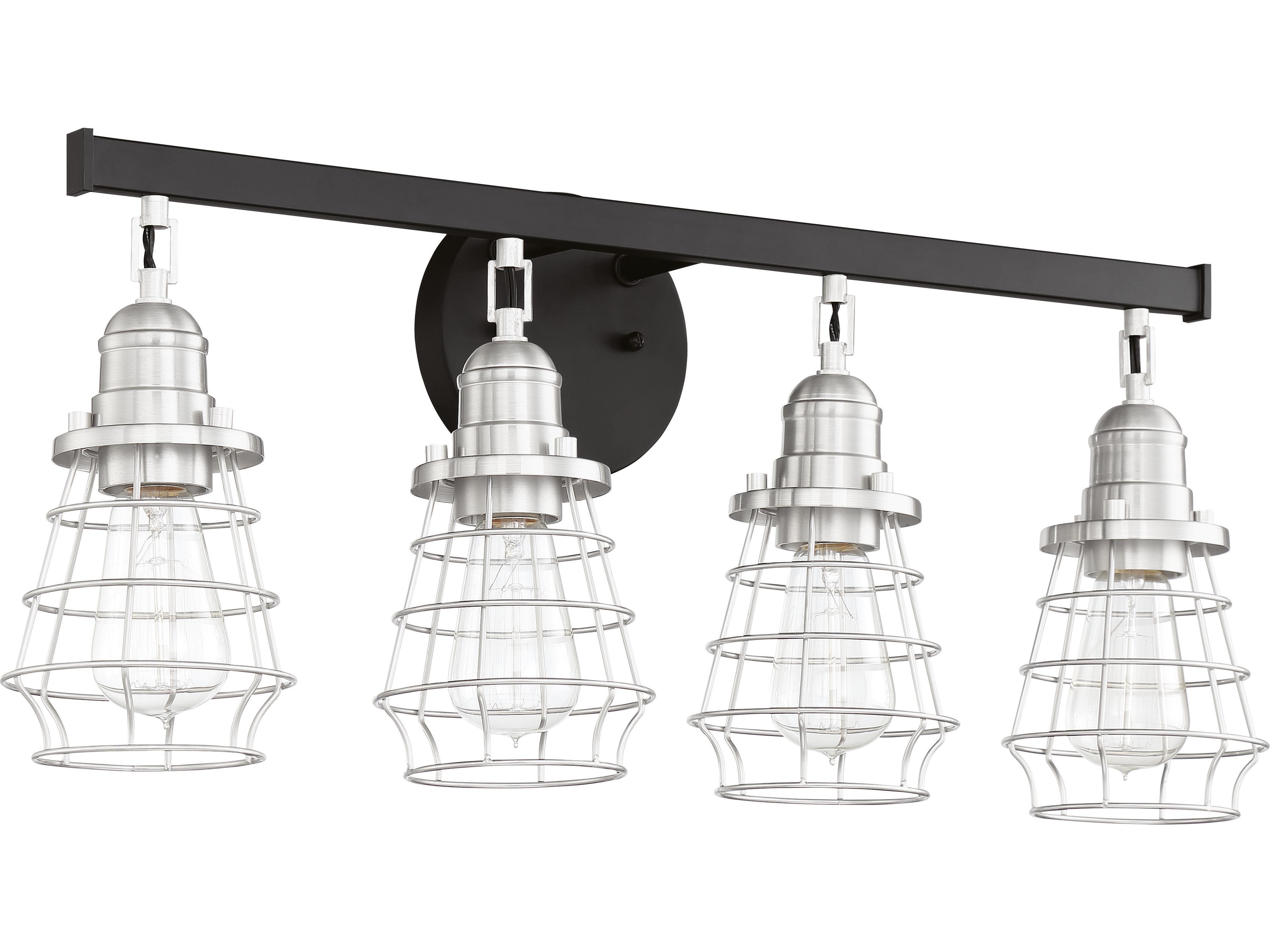 Craftmade Thatcher 4-Light Flat Black Brushed Polished Nickel Vanity Light