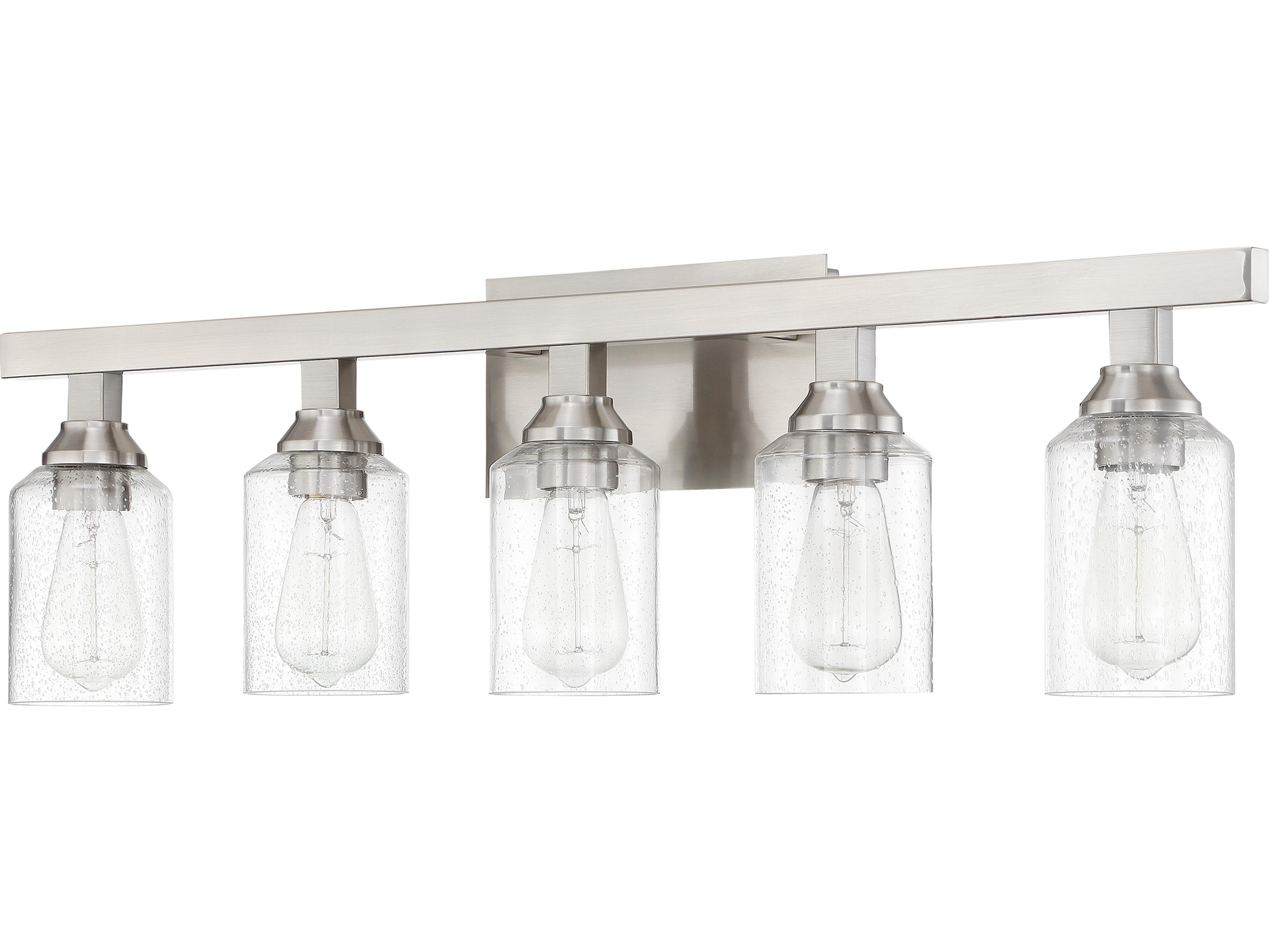 Craftmade Chicago 5-Light Brushed Polished Nickel Glass Vanity Light