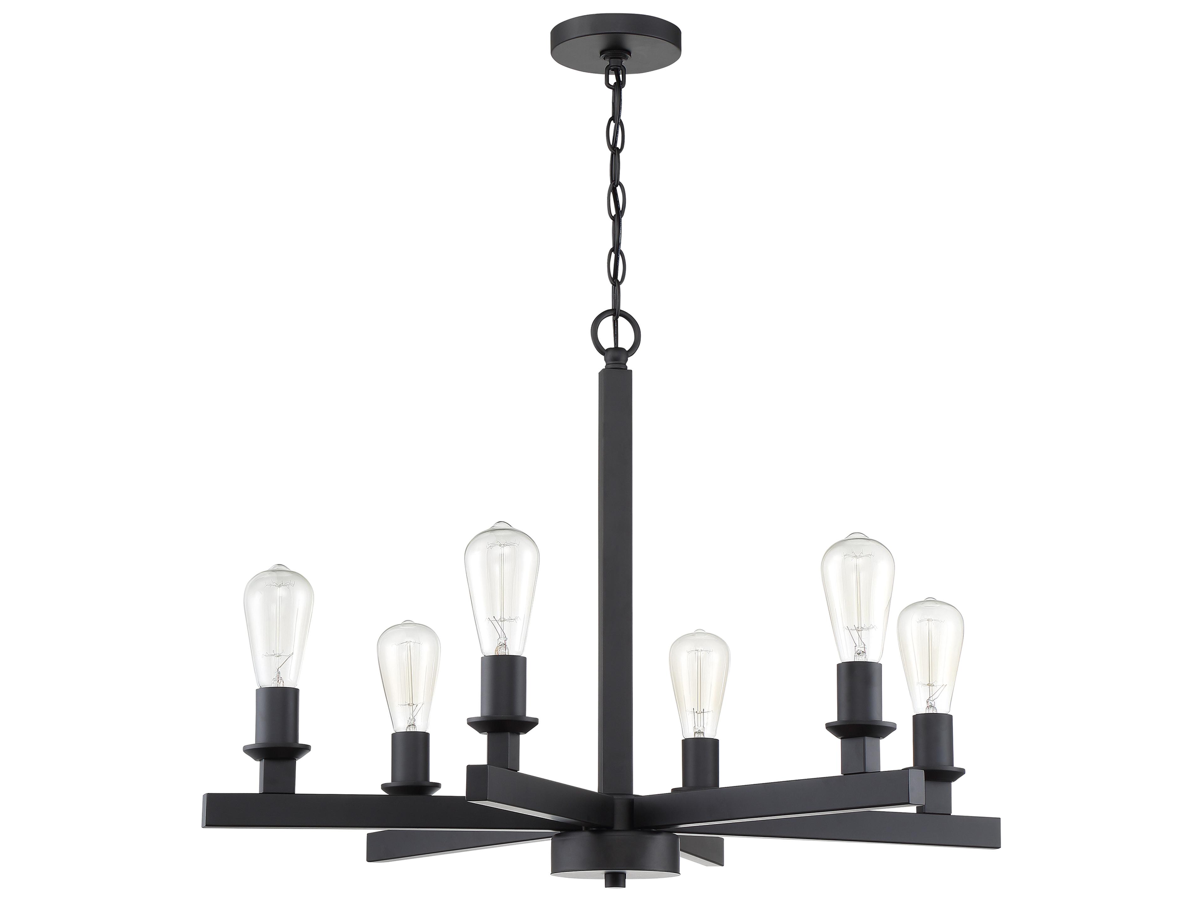 Craftmade Chicago 6-Light Flat Black Chandelier