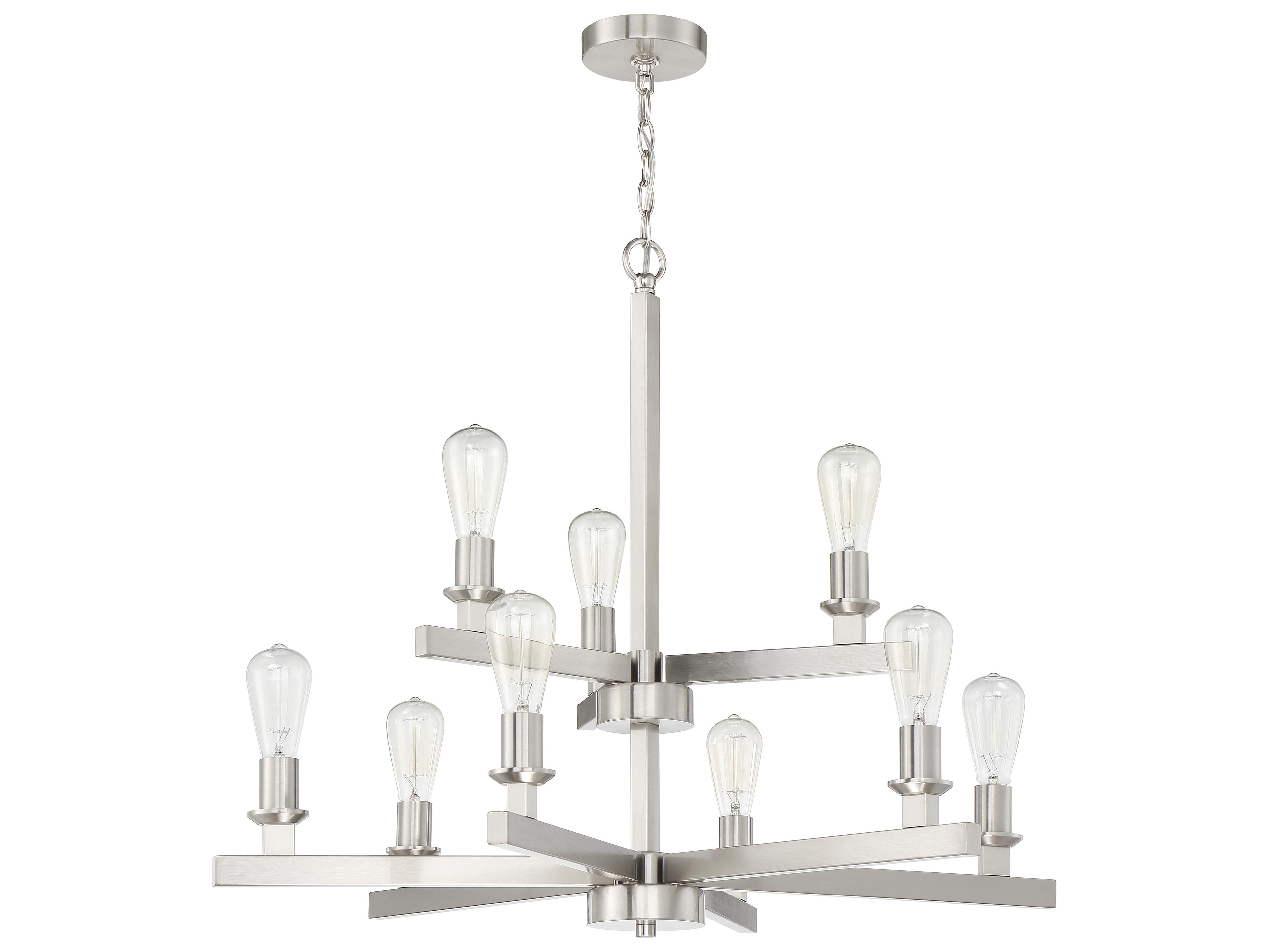 Craftmade Chicago 9-Light Brushed Polished Nickel Tiered Chandelier