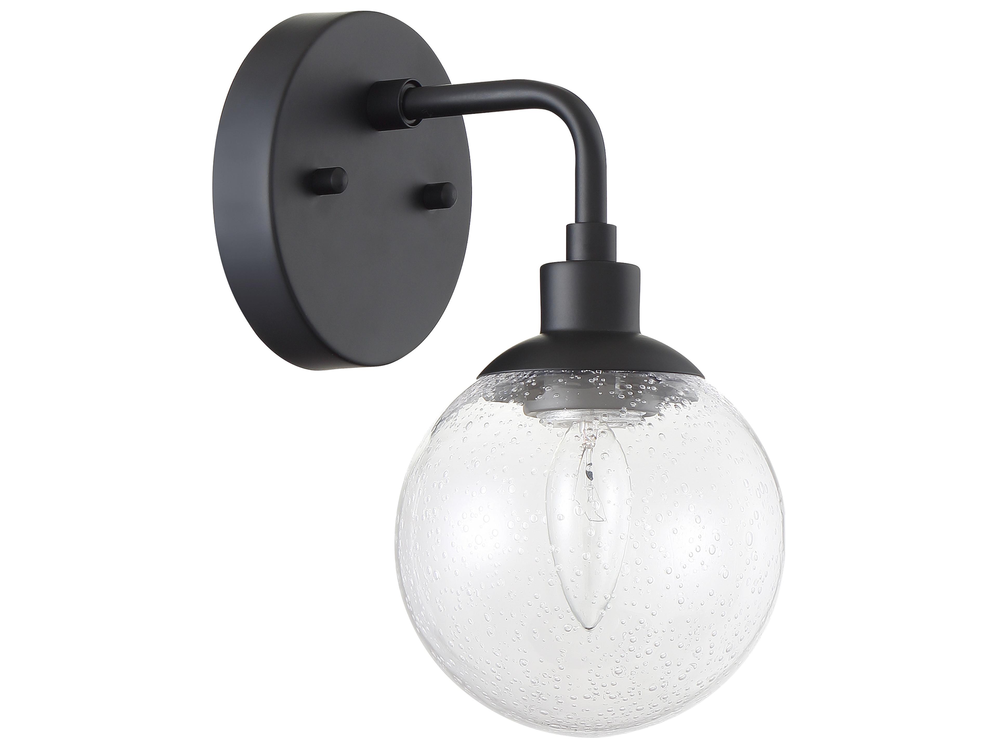 Craftmade Que 1-Light Flat Black Glass Wall Sconce