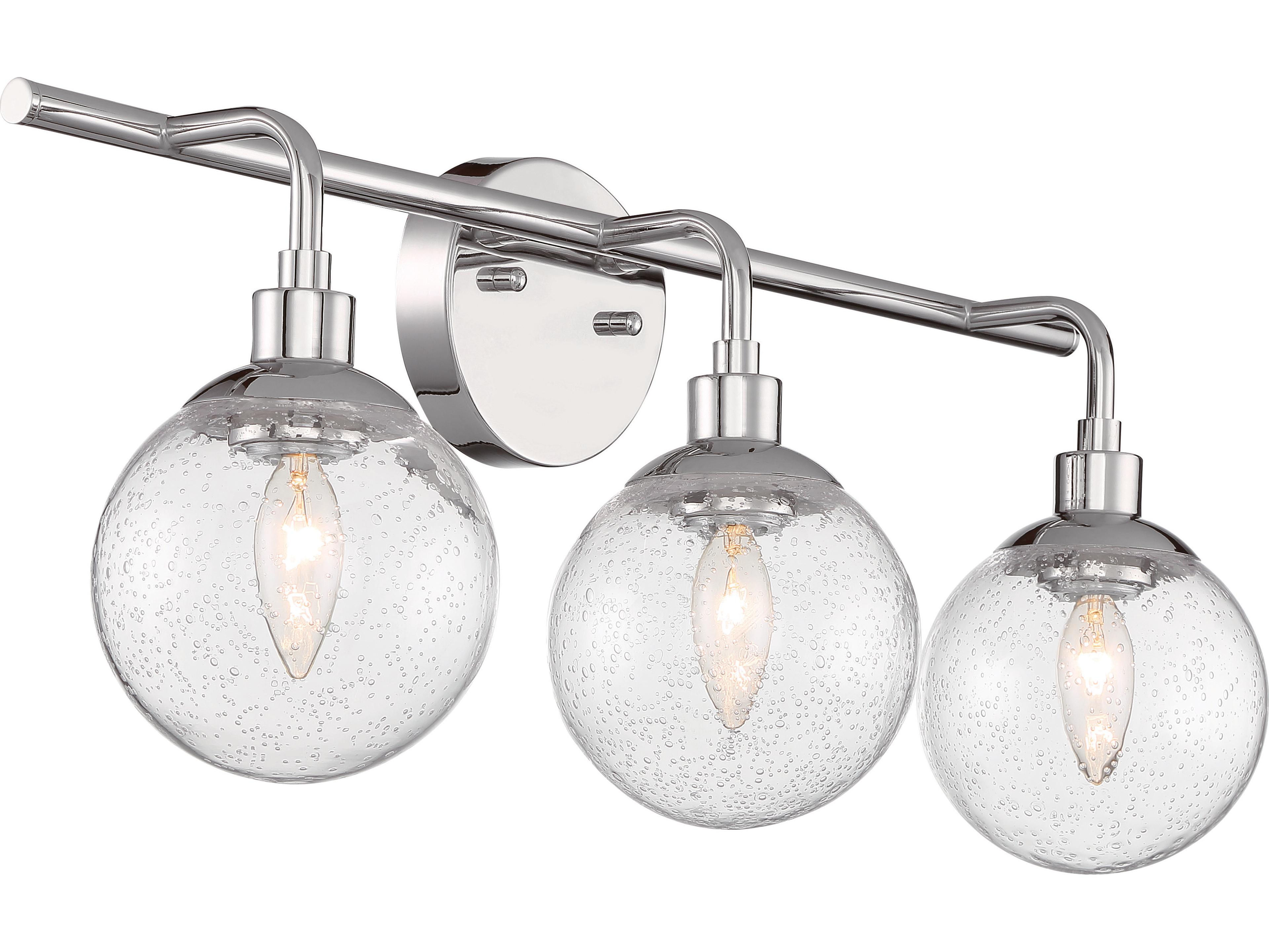 Craftmade Que 3-Light Chrome Glass Vanity Light