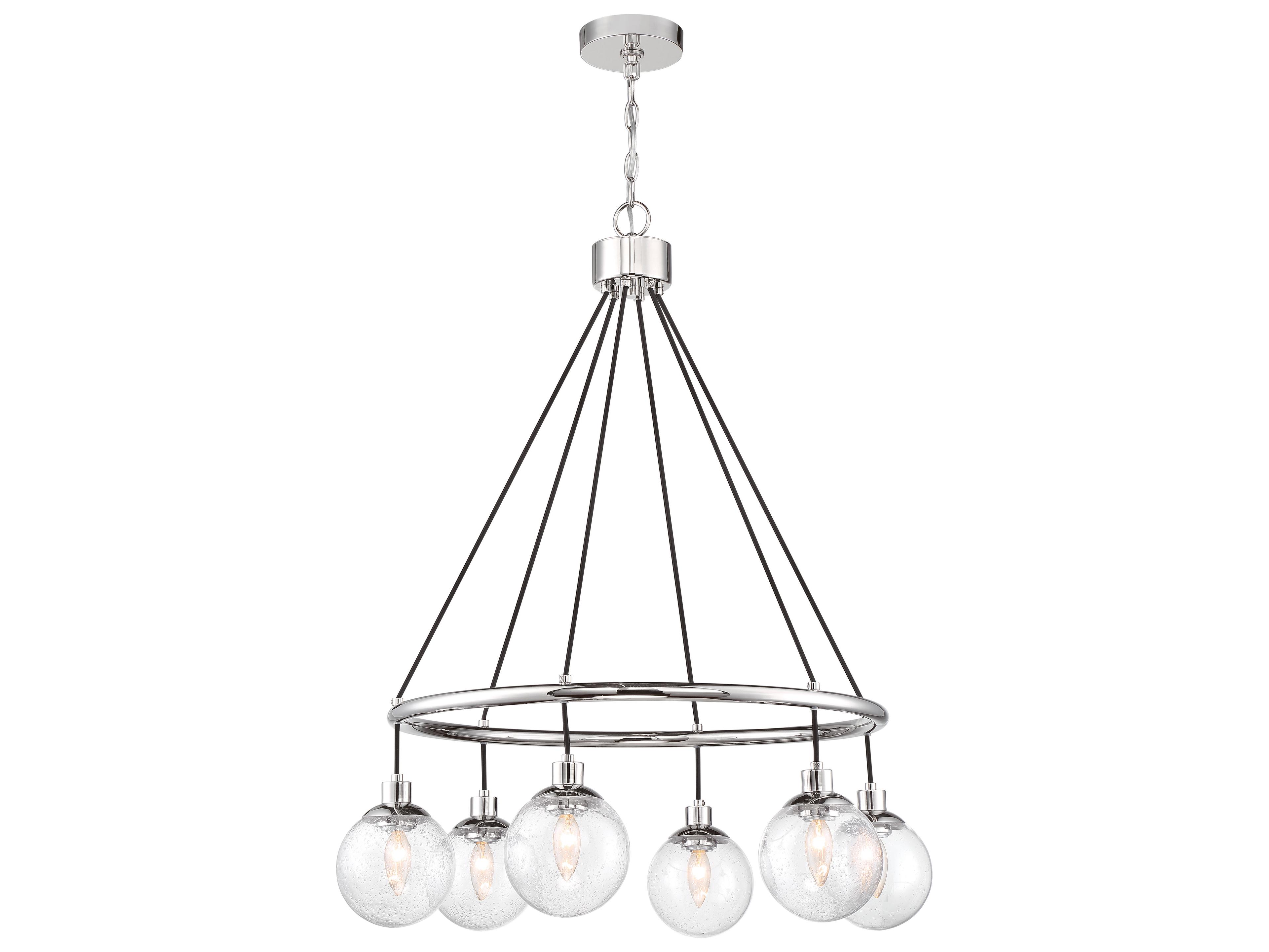 Craftmade Que 6-Light Chrome Glass Globe Chandelier