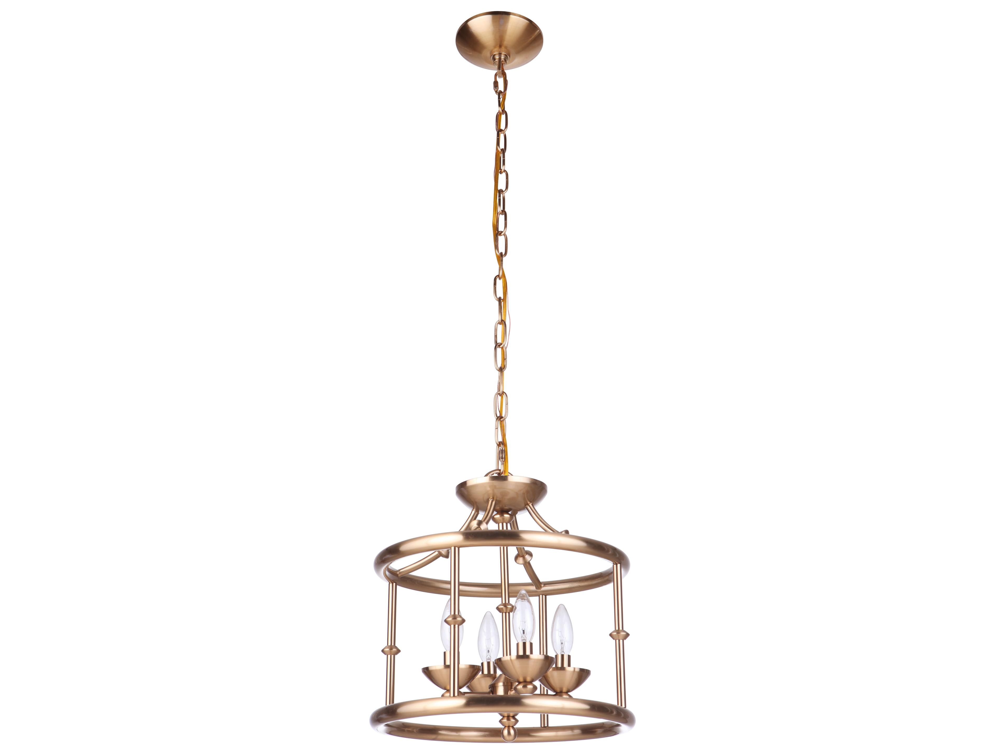 Craftmade Marlowe 4-Light Satin Brass Candelabra Chandelier