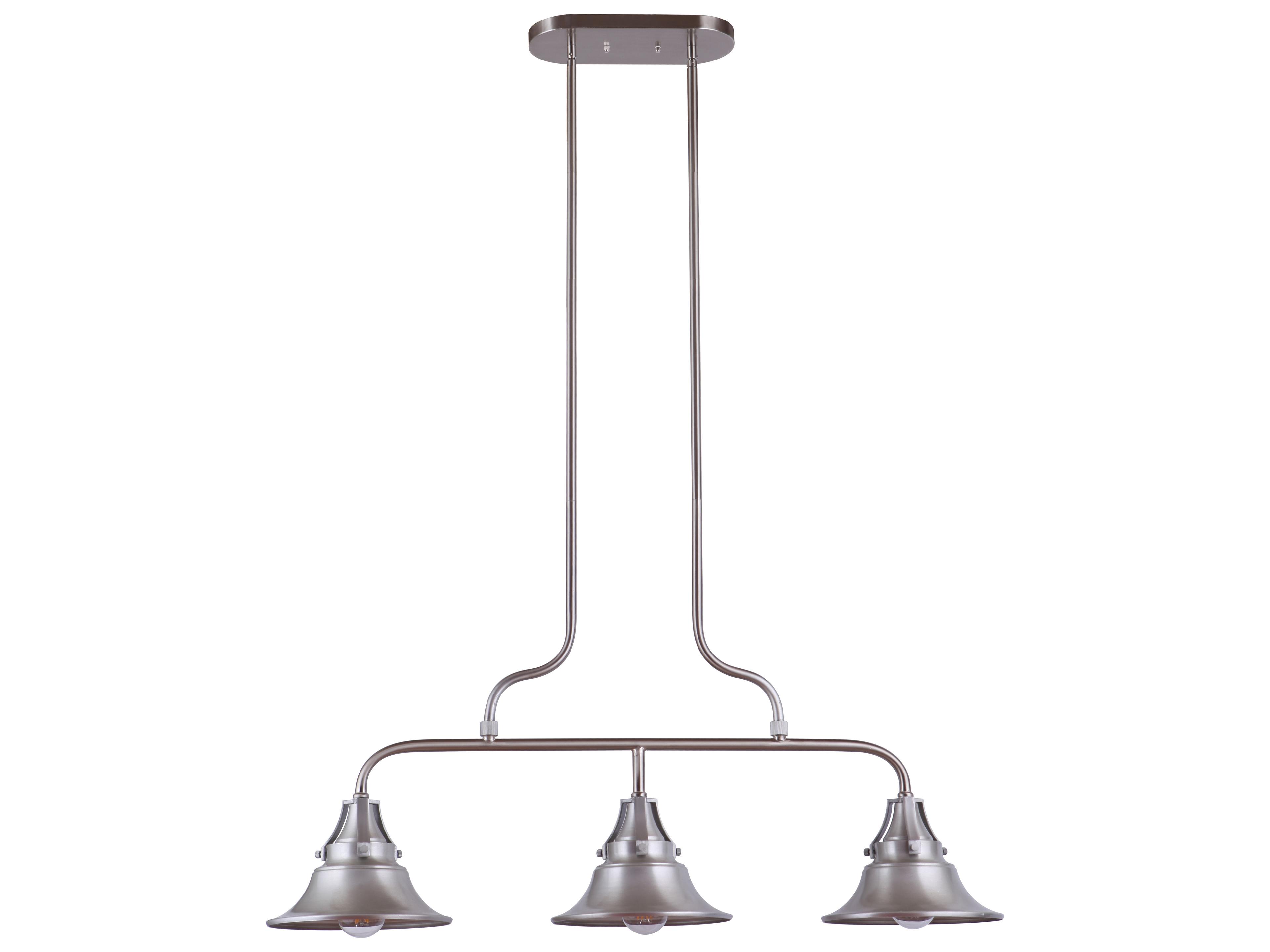 Craftmade Union 3-Light Satin Aluminum Gray Bell Island Pendant