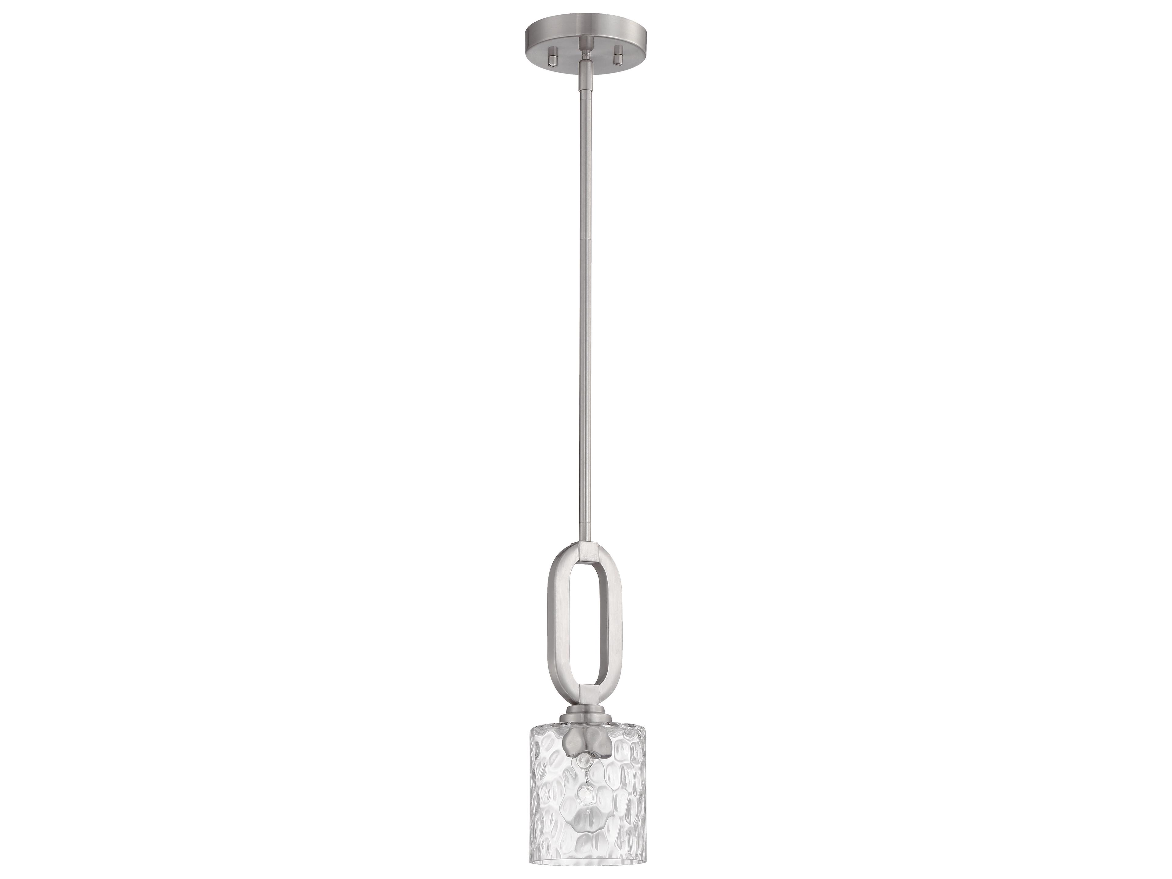 Craftmade Collins 1-Light Brushed Polished Nickel Glass Cylinder Mini Pendant