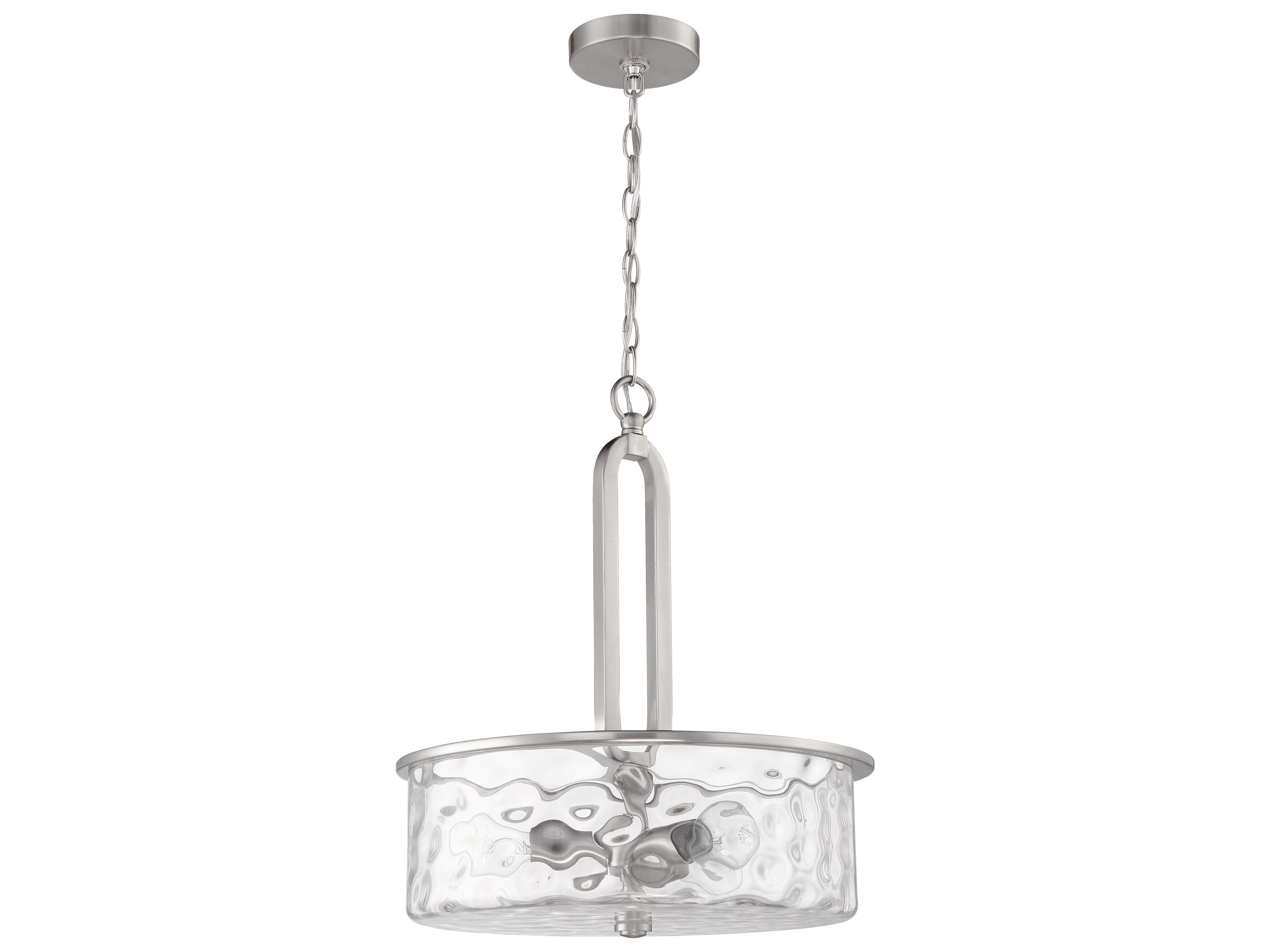 Craftmade Collins 3-Light Brushed Polished Nickel Glass Drum Pendant