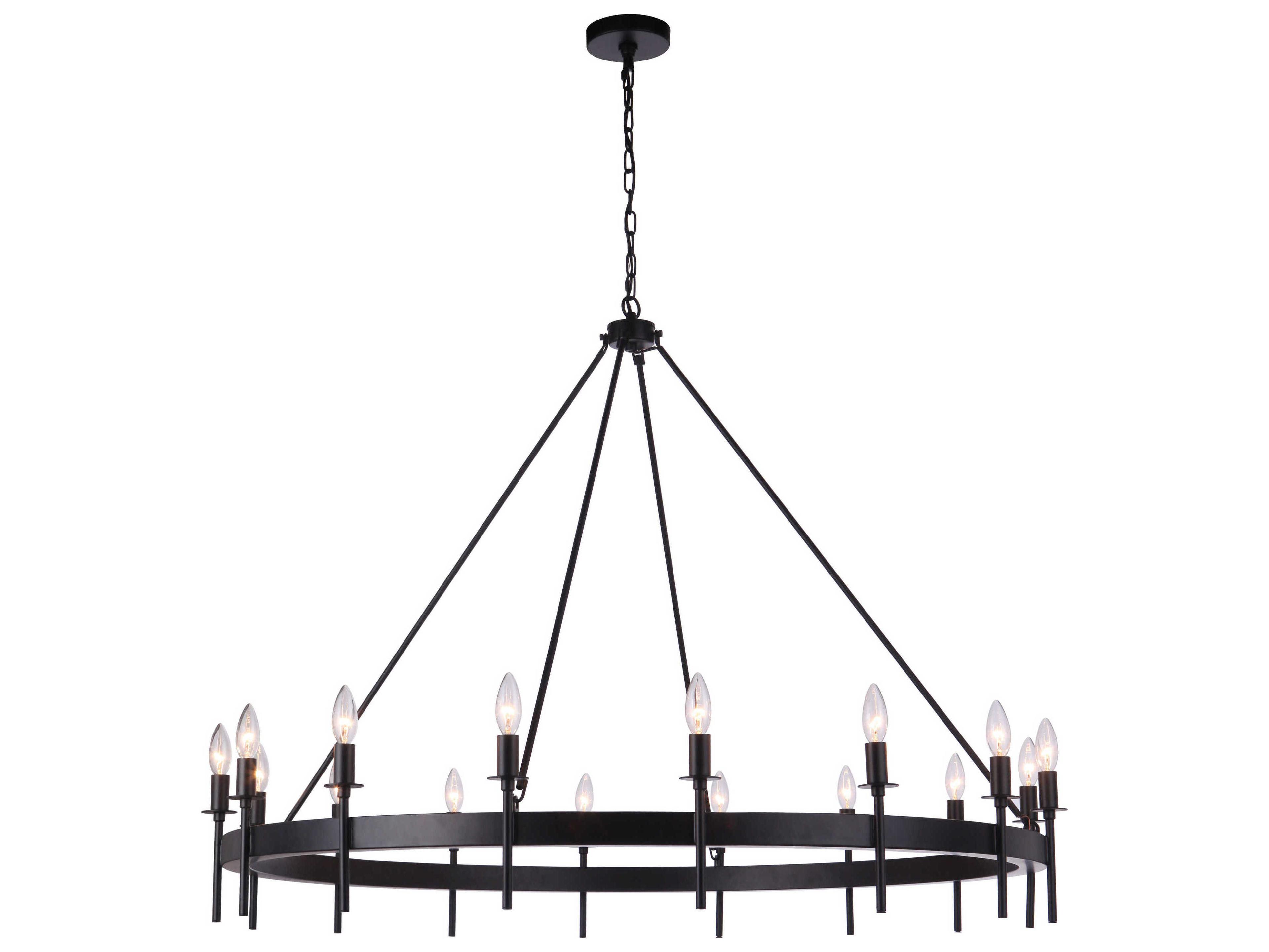 Craftmade Larrson 16-Light Flat Black Candelabra Chandelier