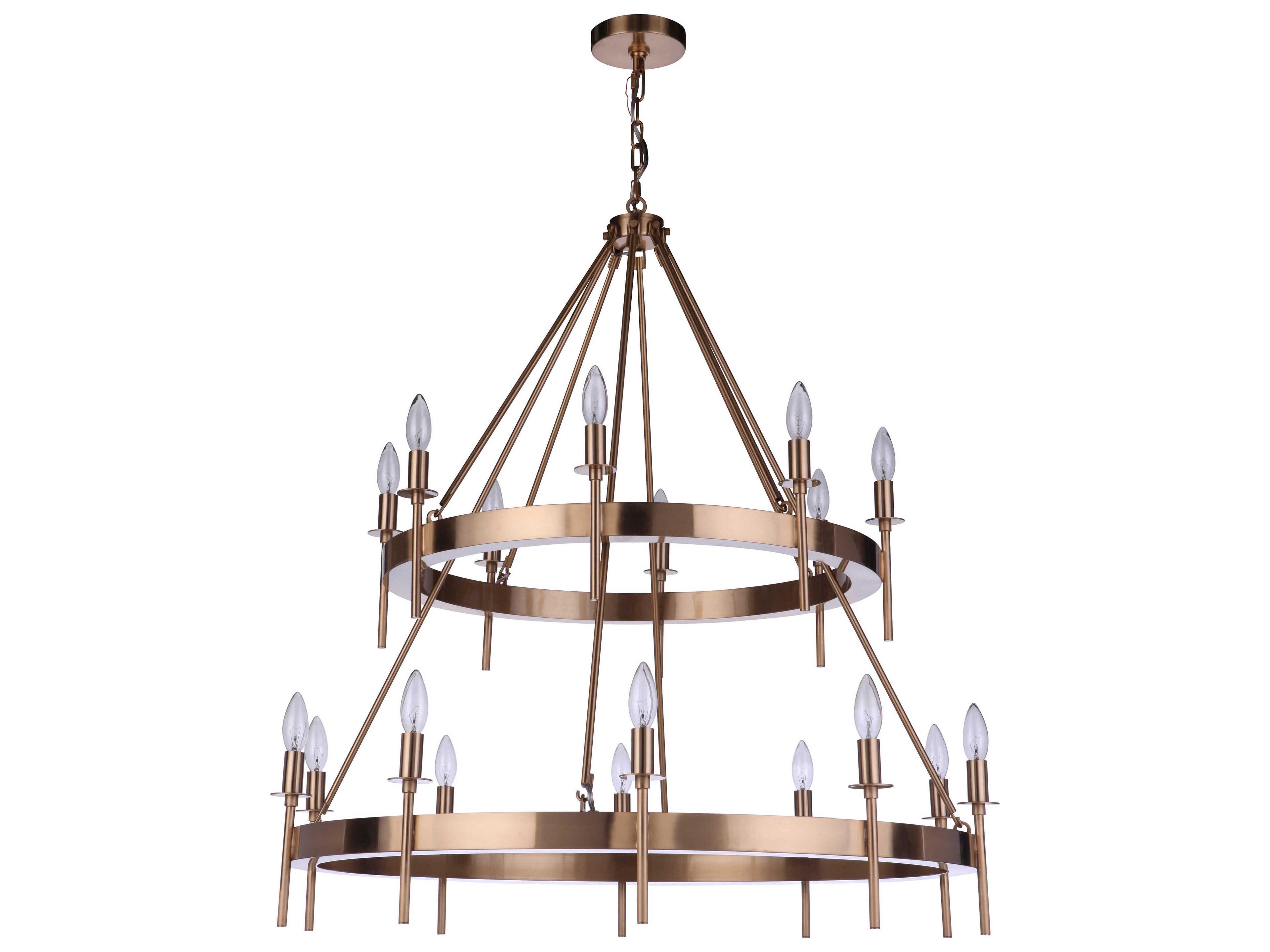 Craftmade Larrson 18-Light Satin Brass Tiered Chandelier