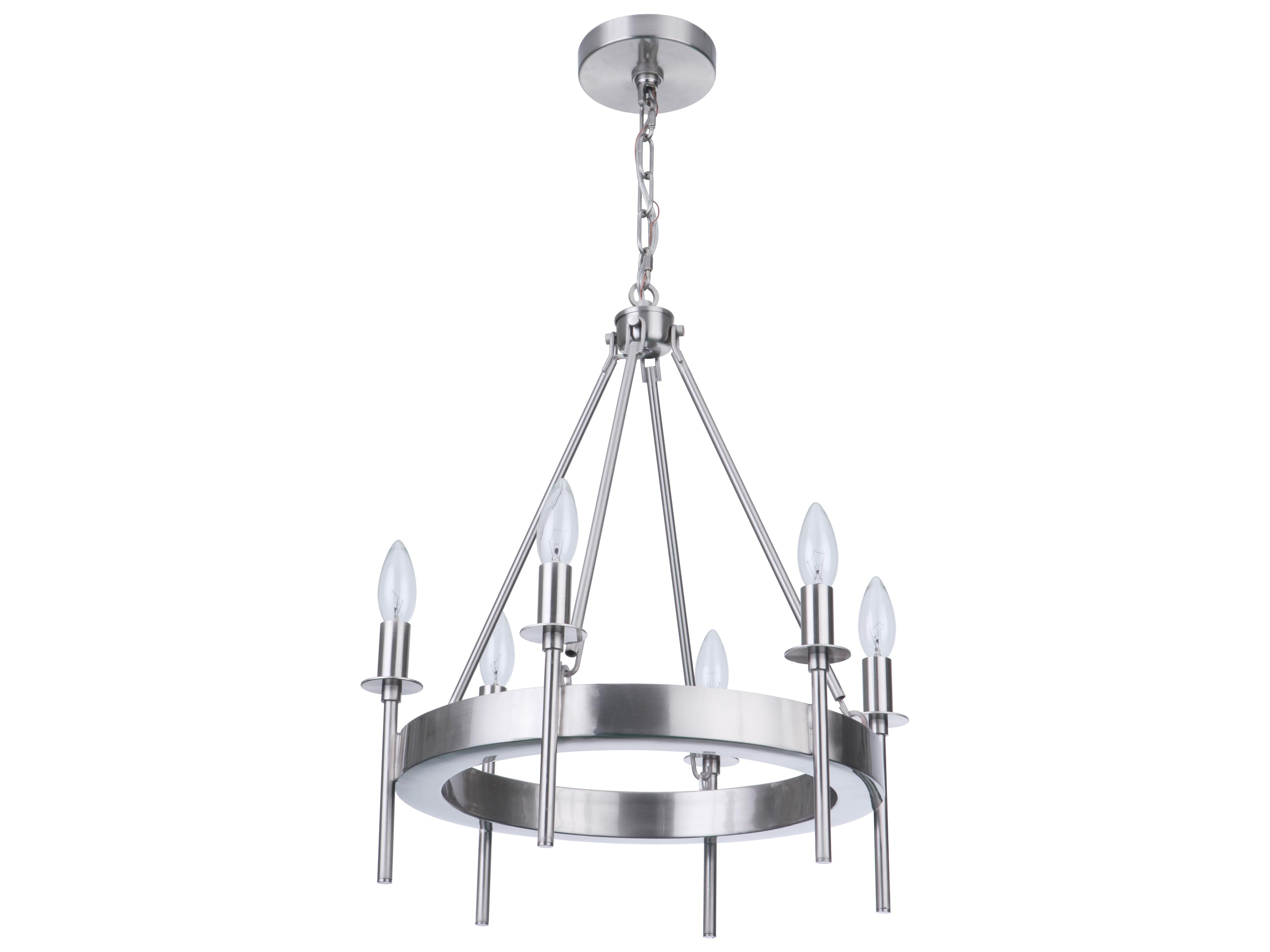 Craftmade Larrson 6-Light Brushed Polished Nickel Candelabra Chandelier