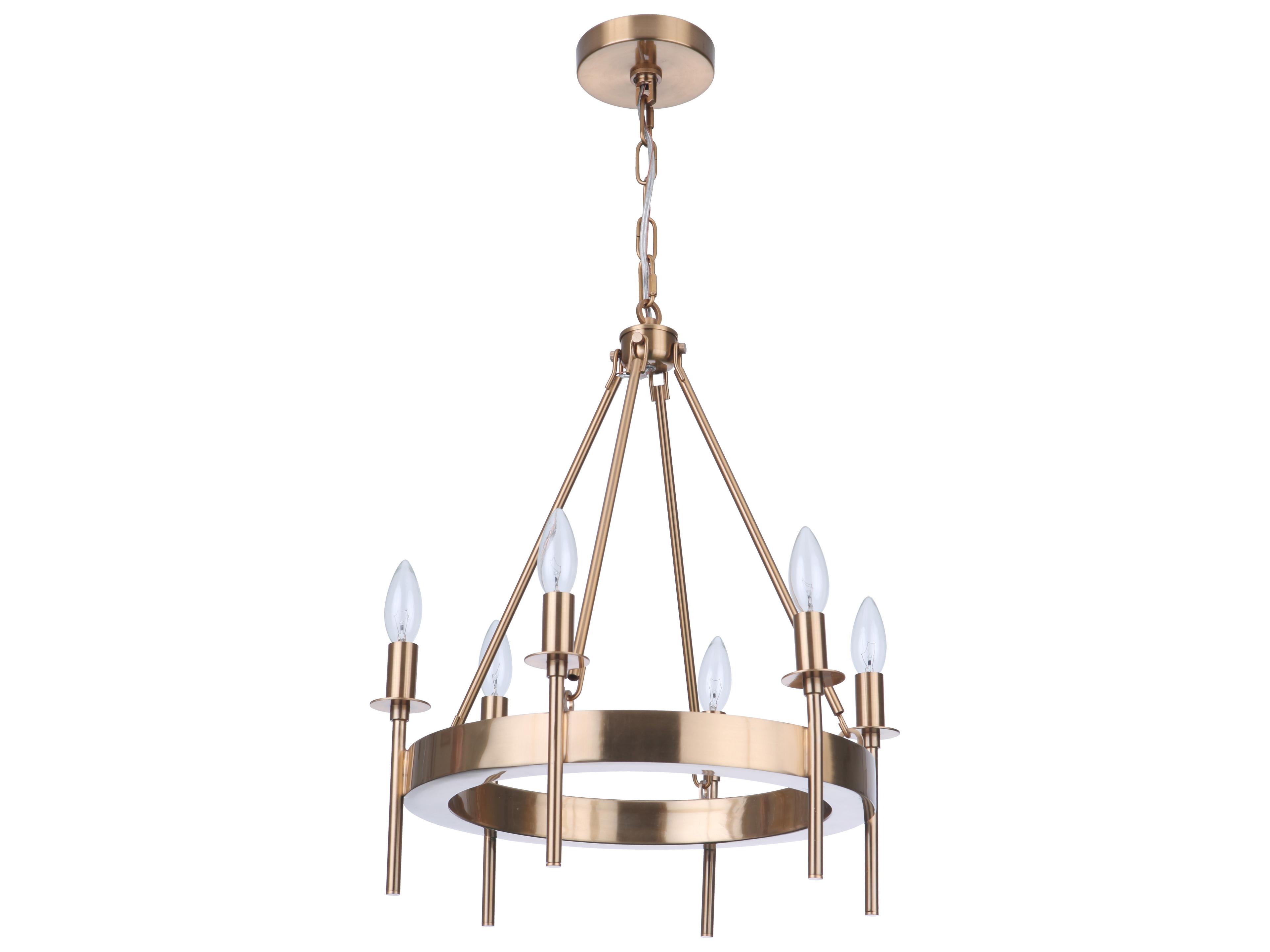 Craftmade Larrson 6-Light Satin Brass Candelabra Chandelier