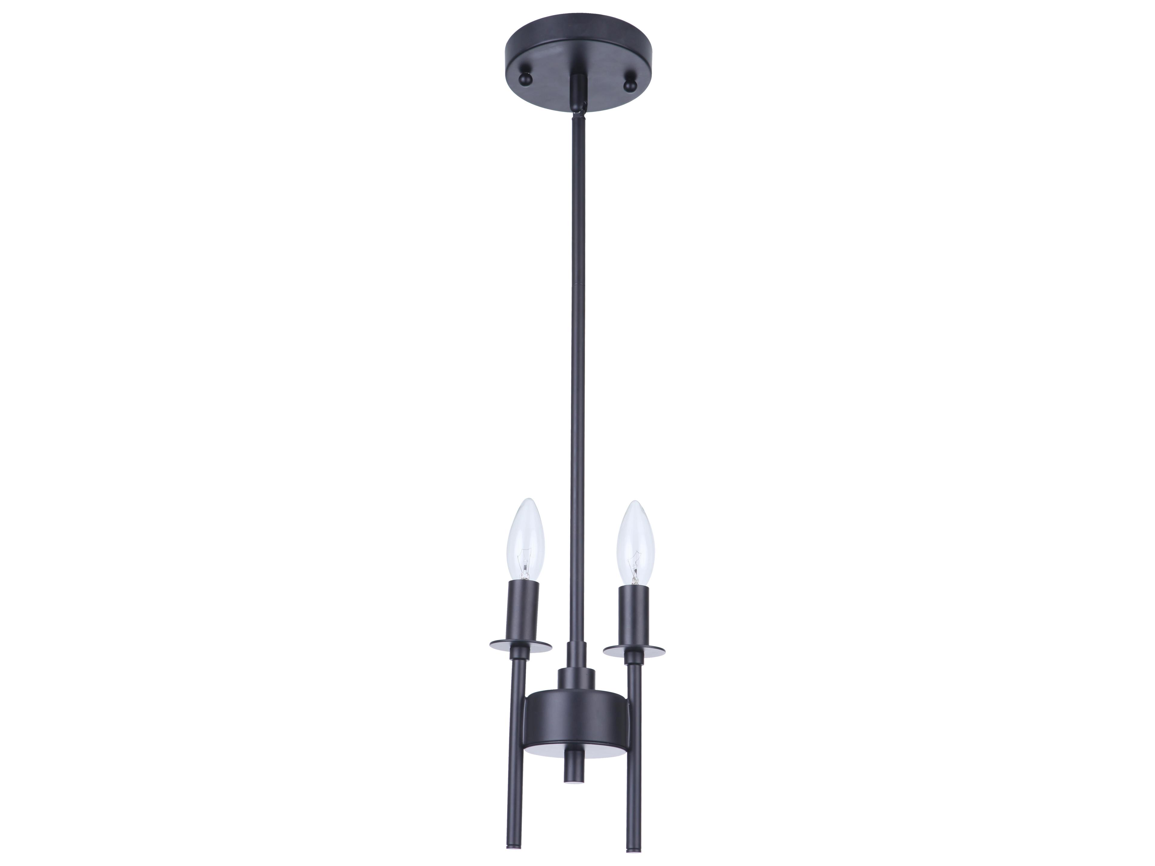 Craftmade Larrson 2-Light Flat Black Mini Pendant