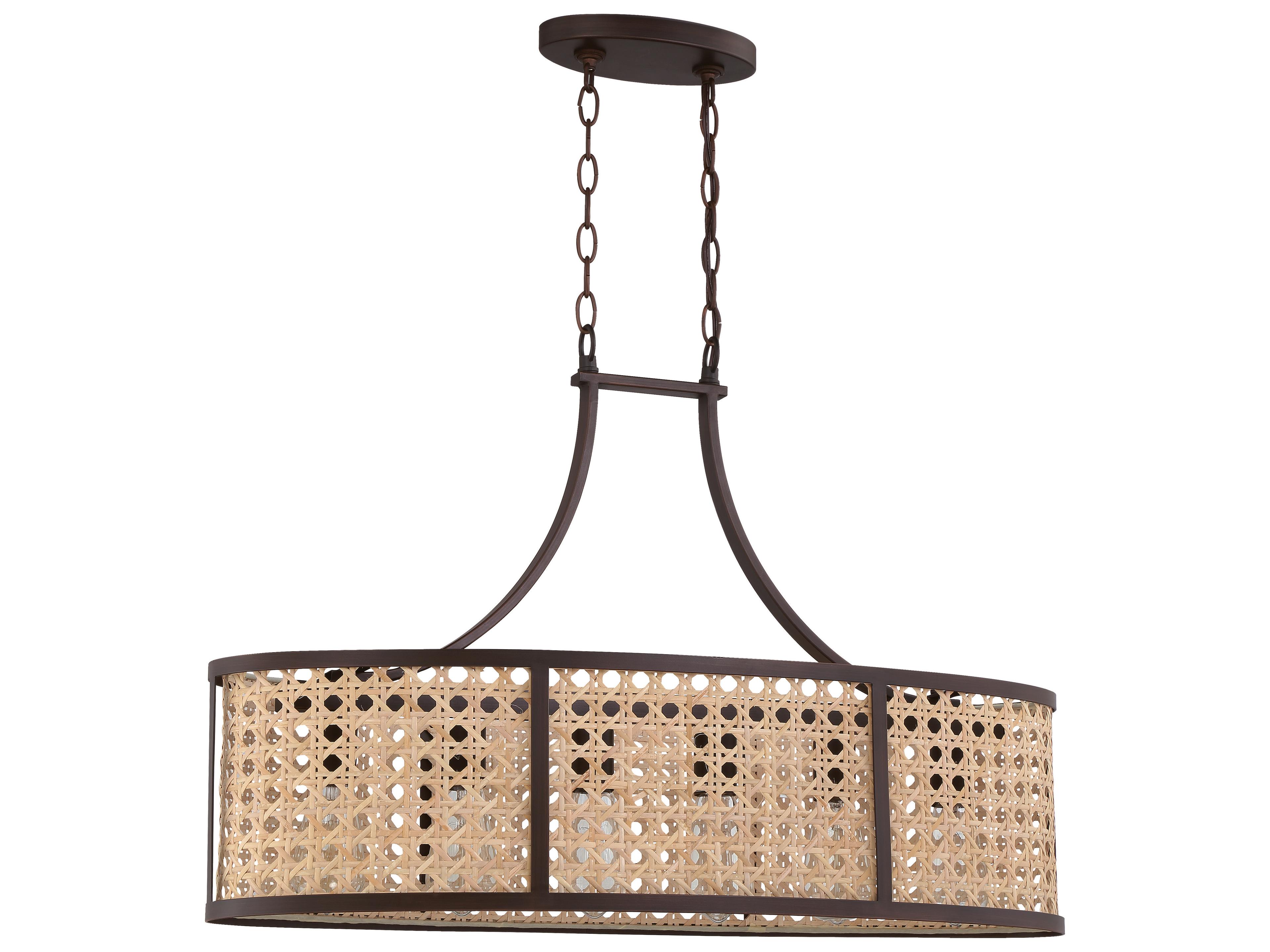 Craftmade Malaya 6-Light Aged Bronze Brushed Linear Island Pendant