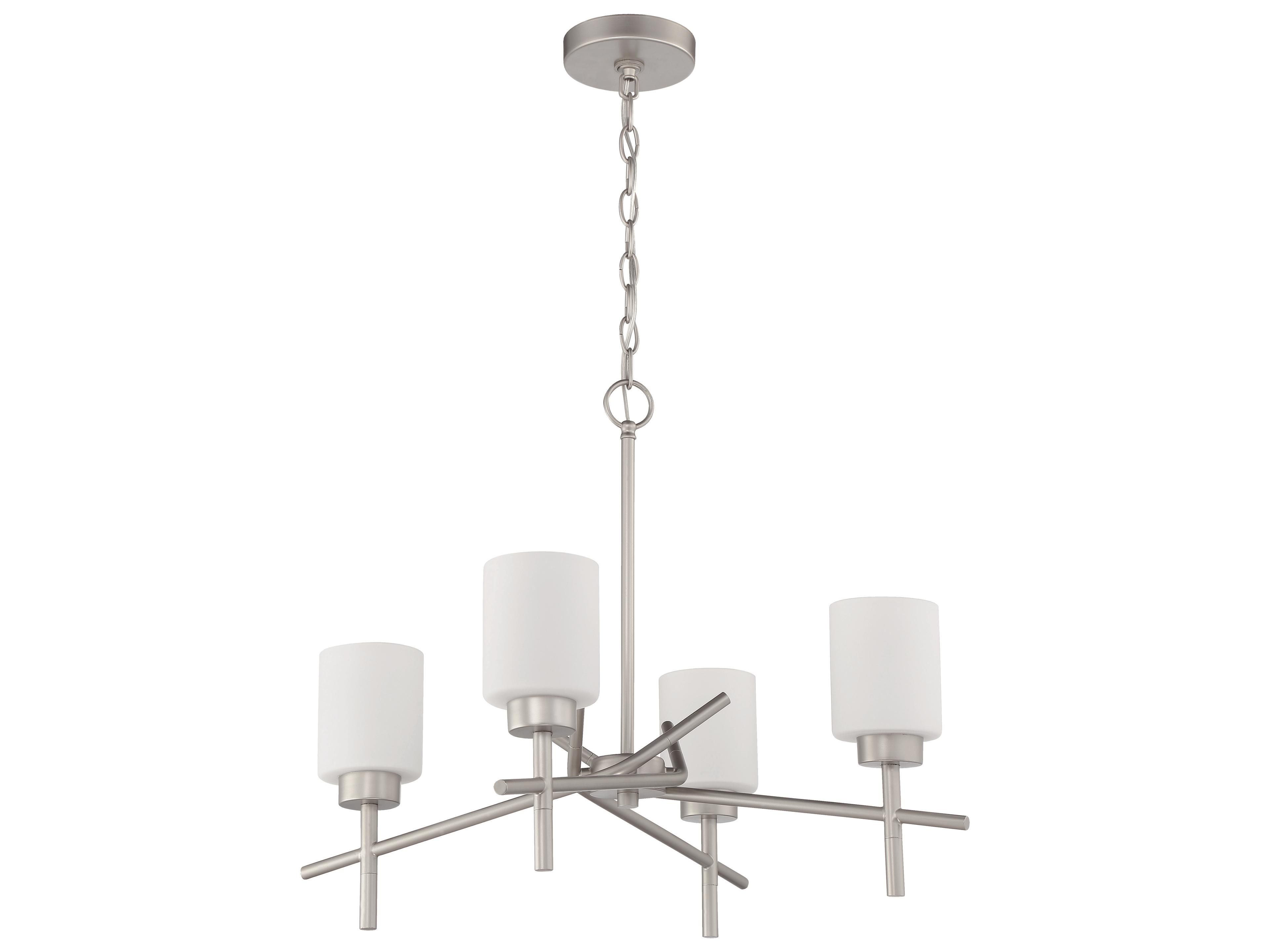 Craftmade Cadence 4-Light Satin Nickel Glass Cylinder Chandelier