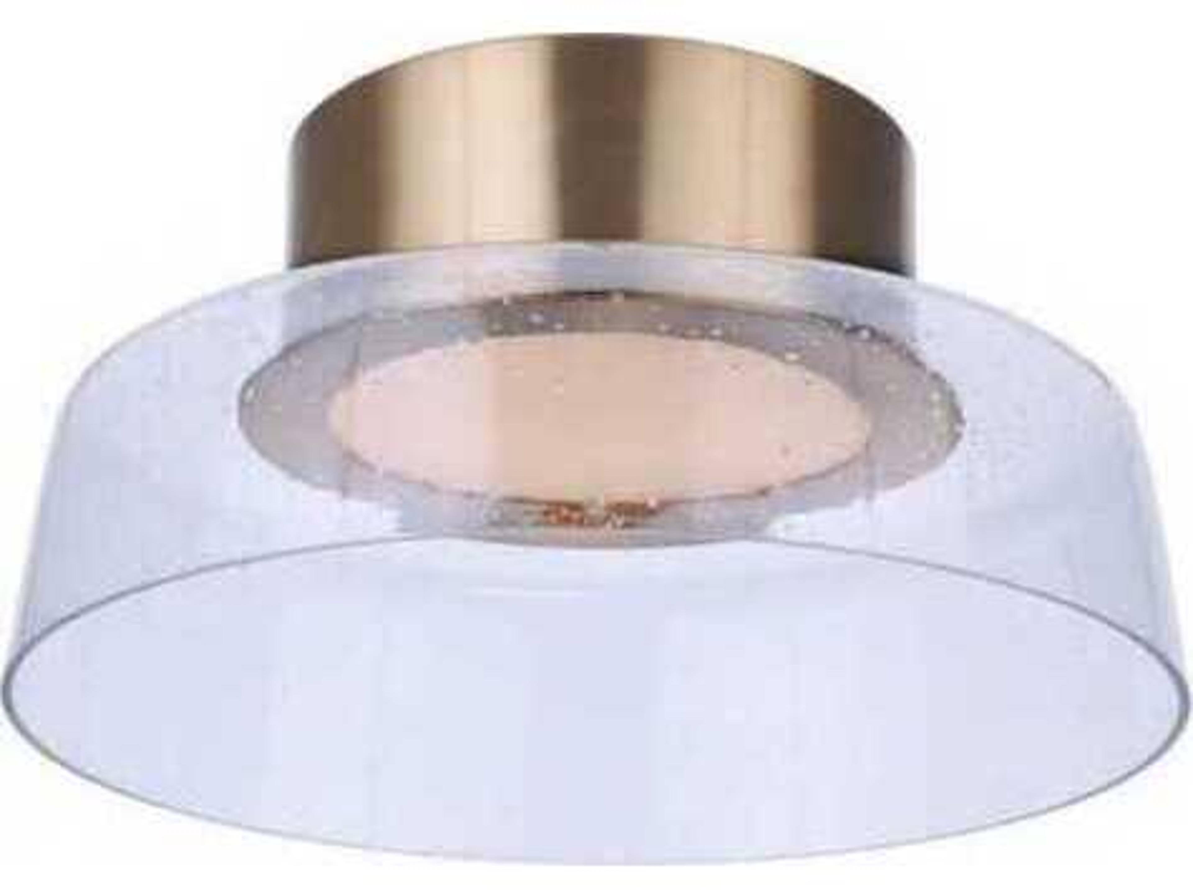 Craftmade Centric Satin Brass Glass LED Dome Flush Mount