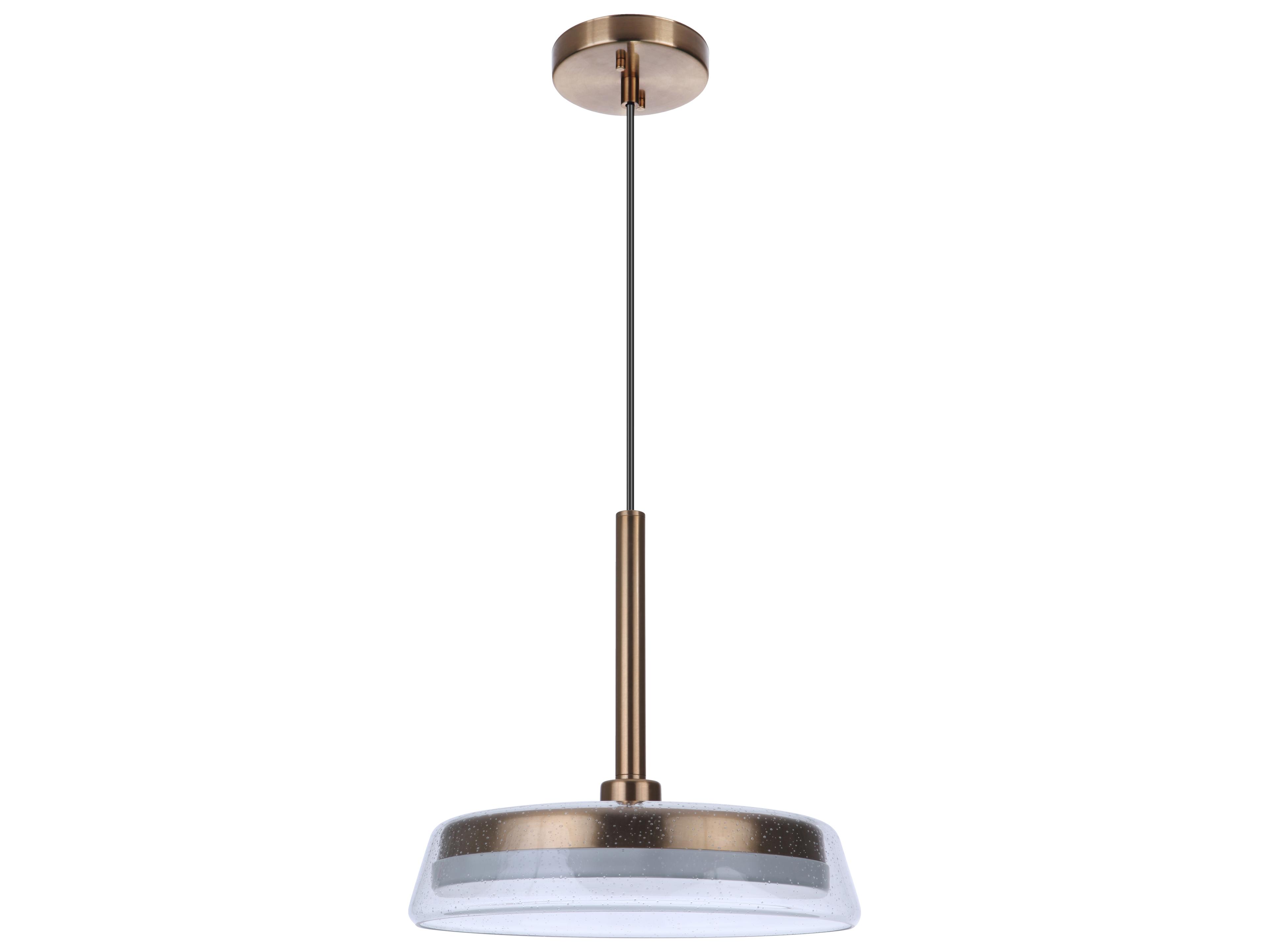 Craftmade Centric Satin Brass Glass LED Dome Pendant