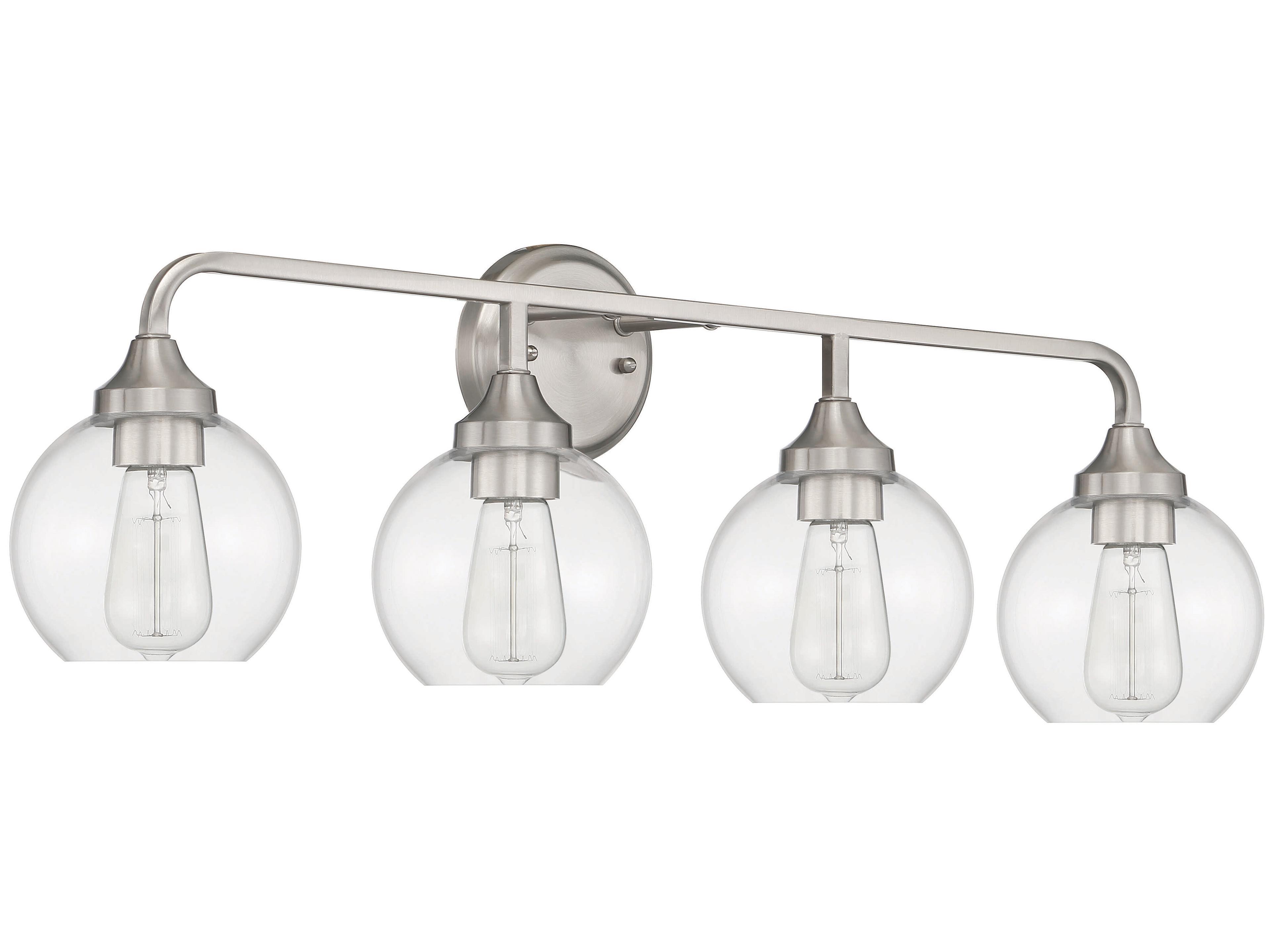 Craftmade Glenda 4-Light Brushed Polished Nickel Glass Vanity Light
