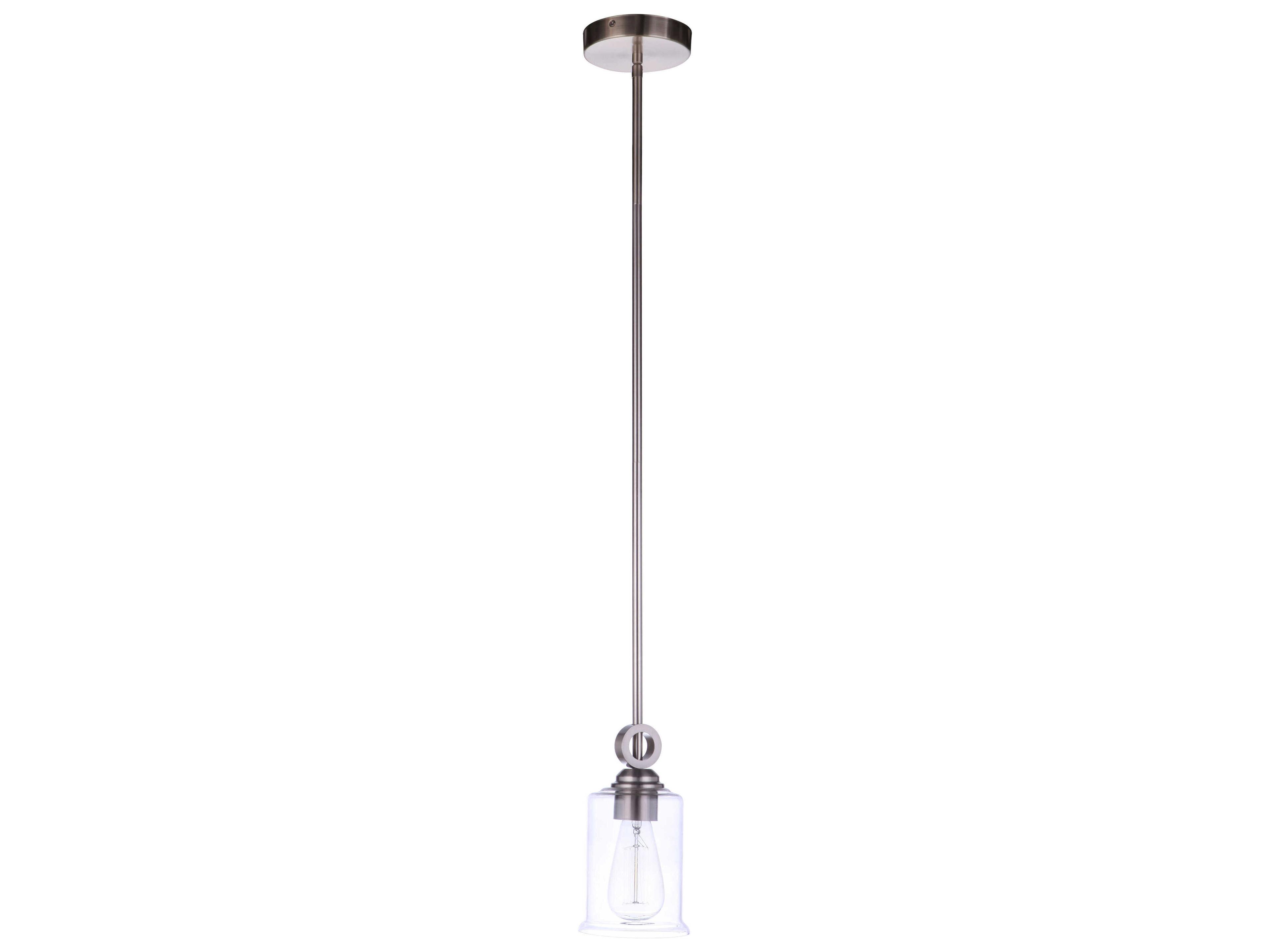 Craftmade Romero 1-Light Satin Brass Glass Cylinder Mini Pendant