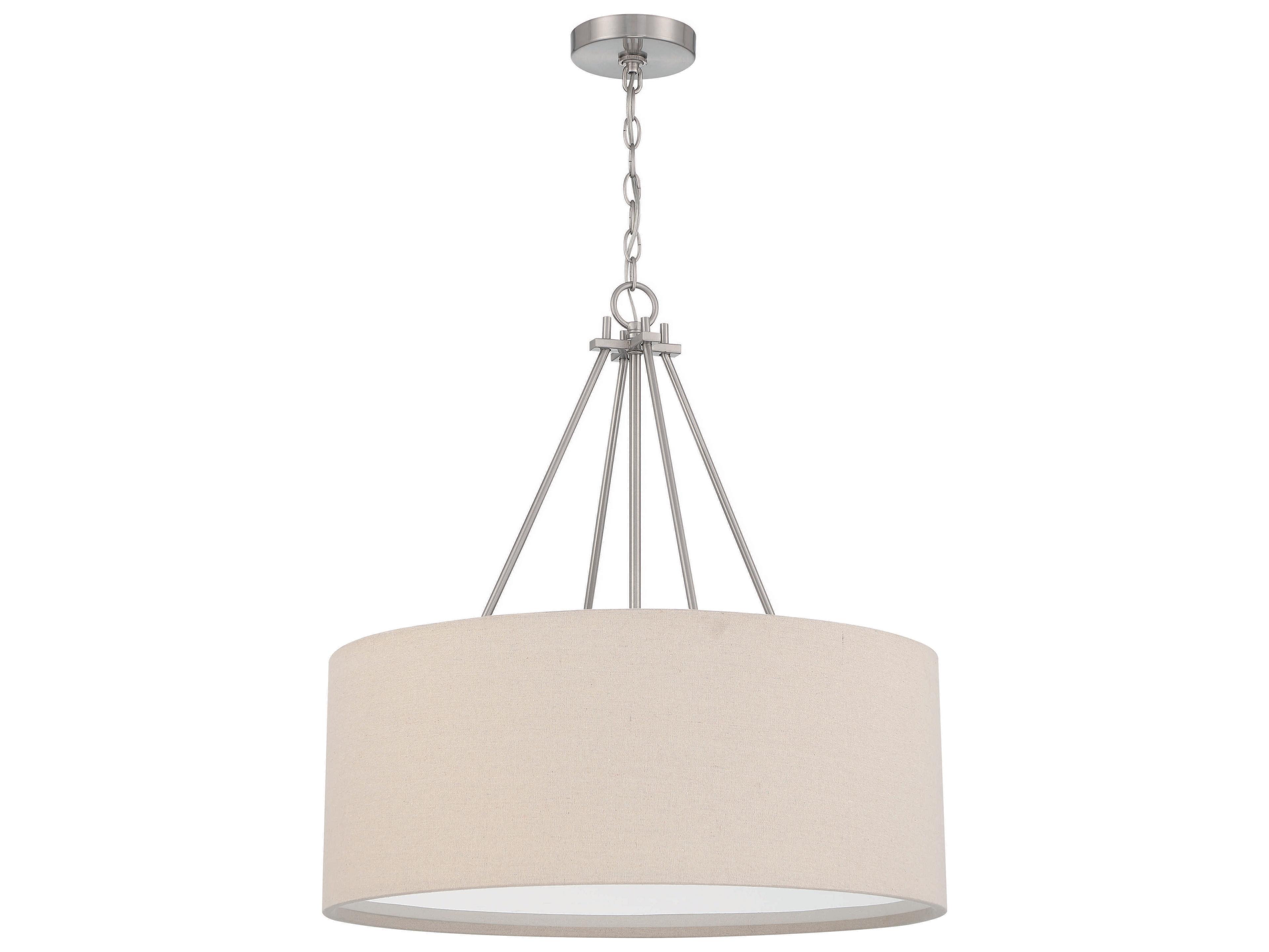 Craftmade Duke 3-Light Brushed Polished Nickel Drum Pendant