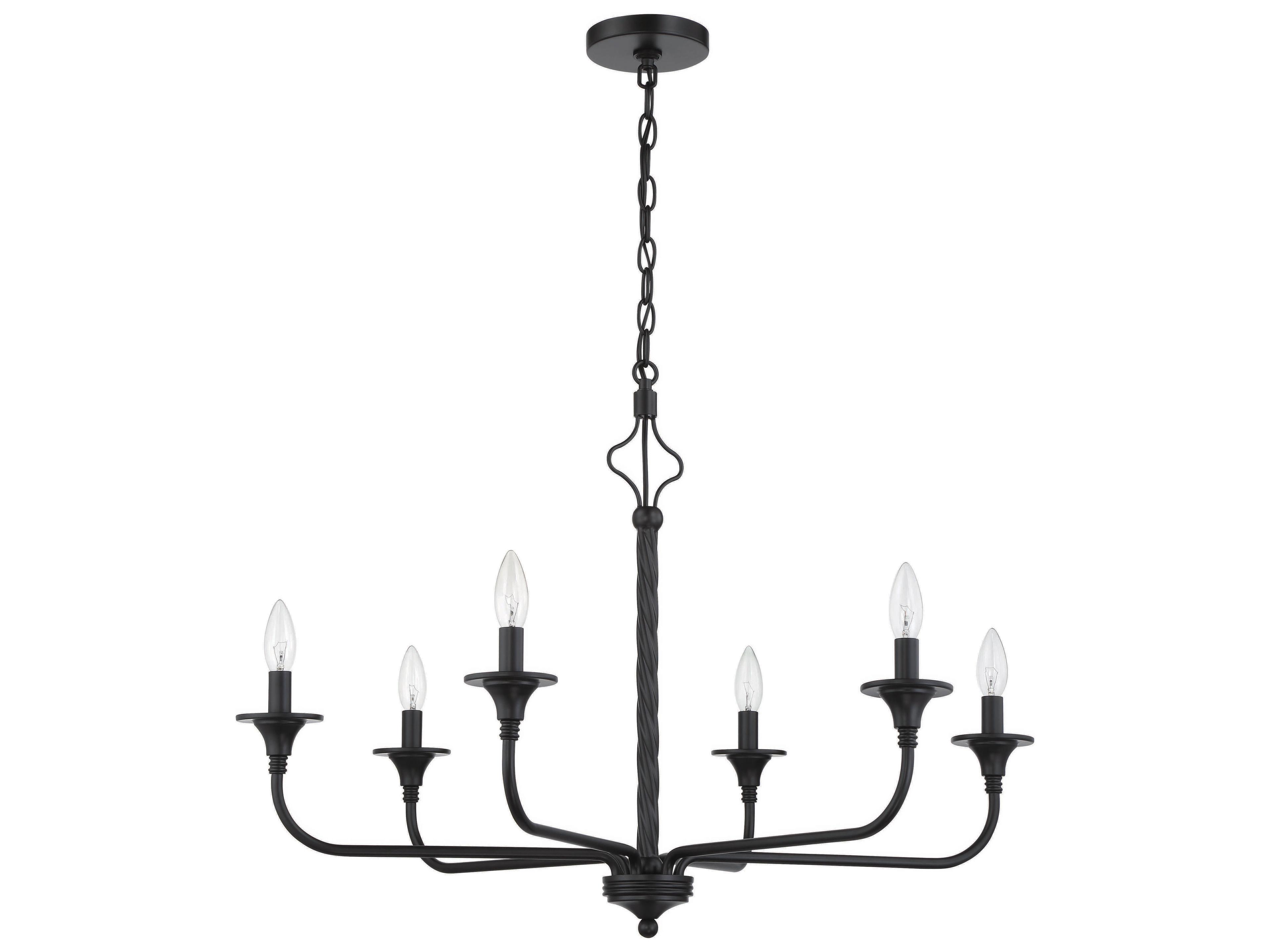 Craftmade Jolenne 6-Light Flat Black Chandelier