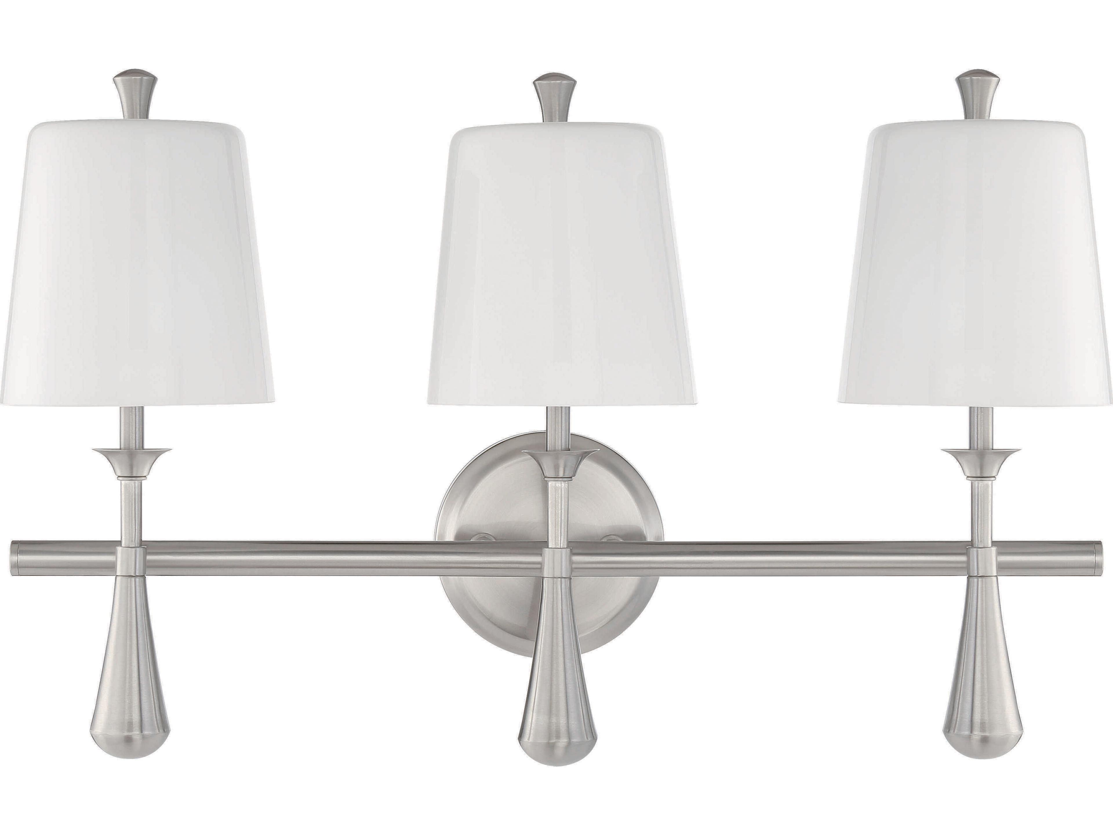 Craftmade Palmer 3-Light Brushed Polished Nickel Glass Vanity Light