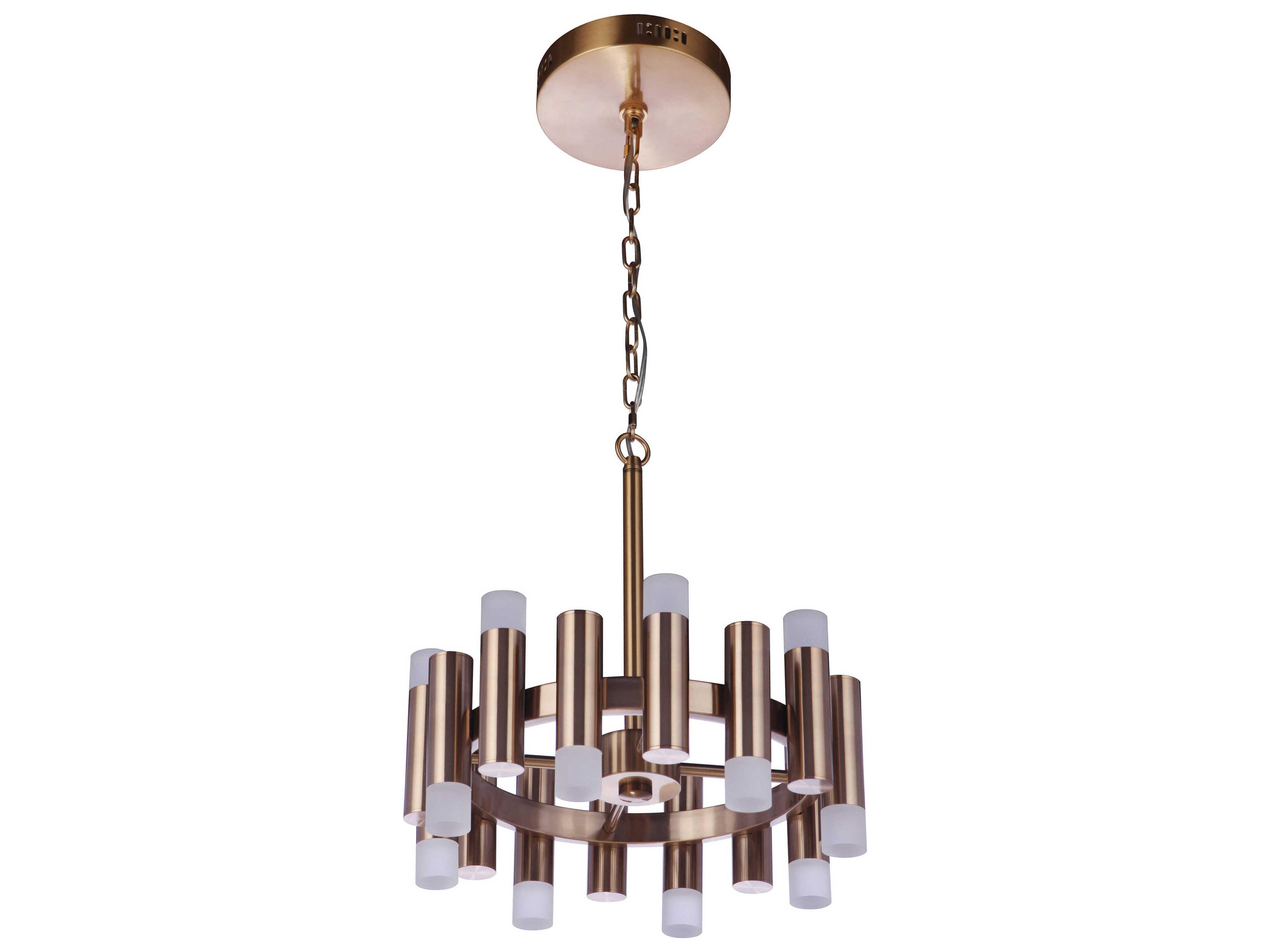 Craftmade Simple Lux 16-Light6-Light Satin Brass LED Cylinder Chandelier